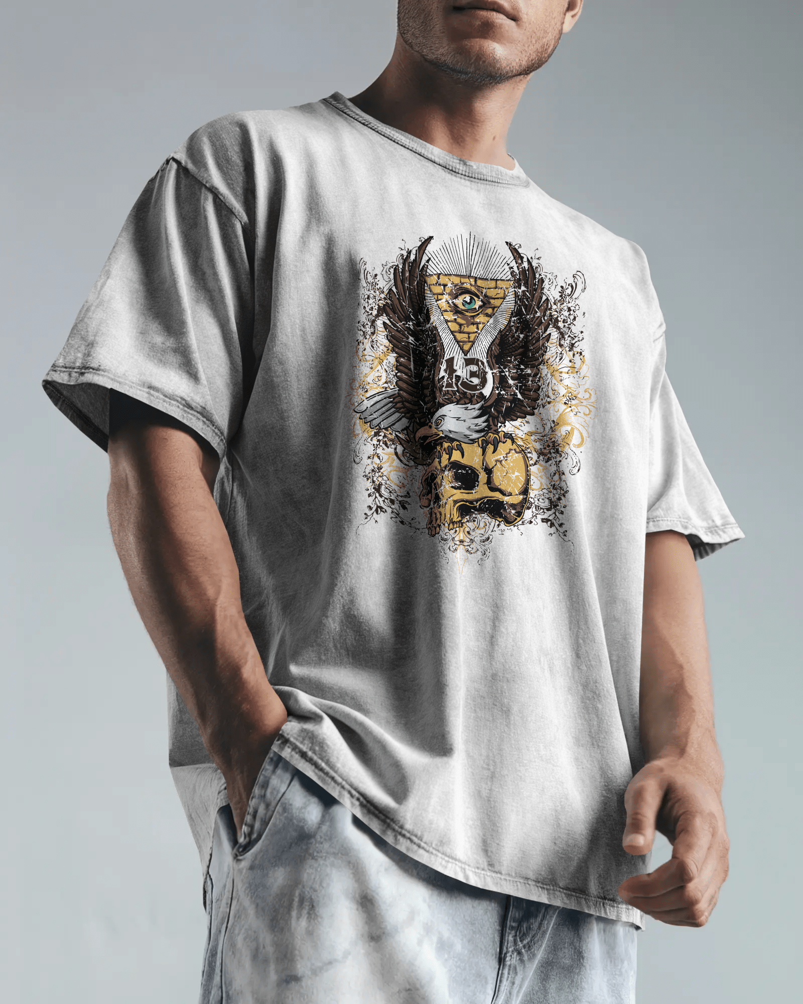 Premium Eagle Eye Illuminati Oversized T-Shirt - YORD