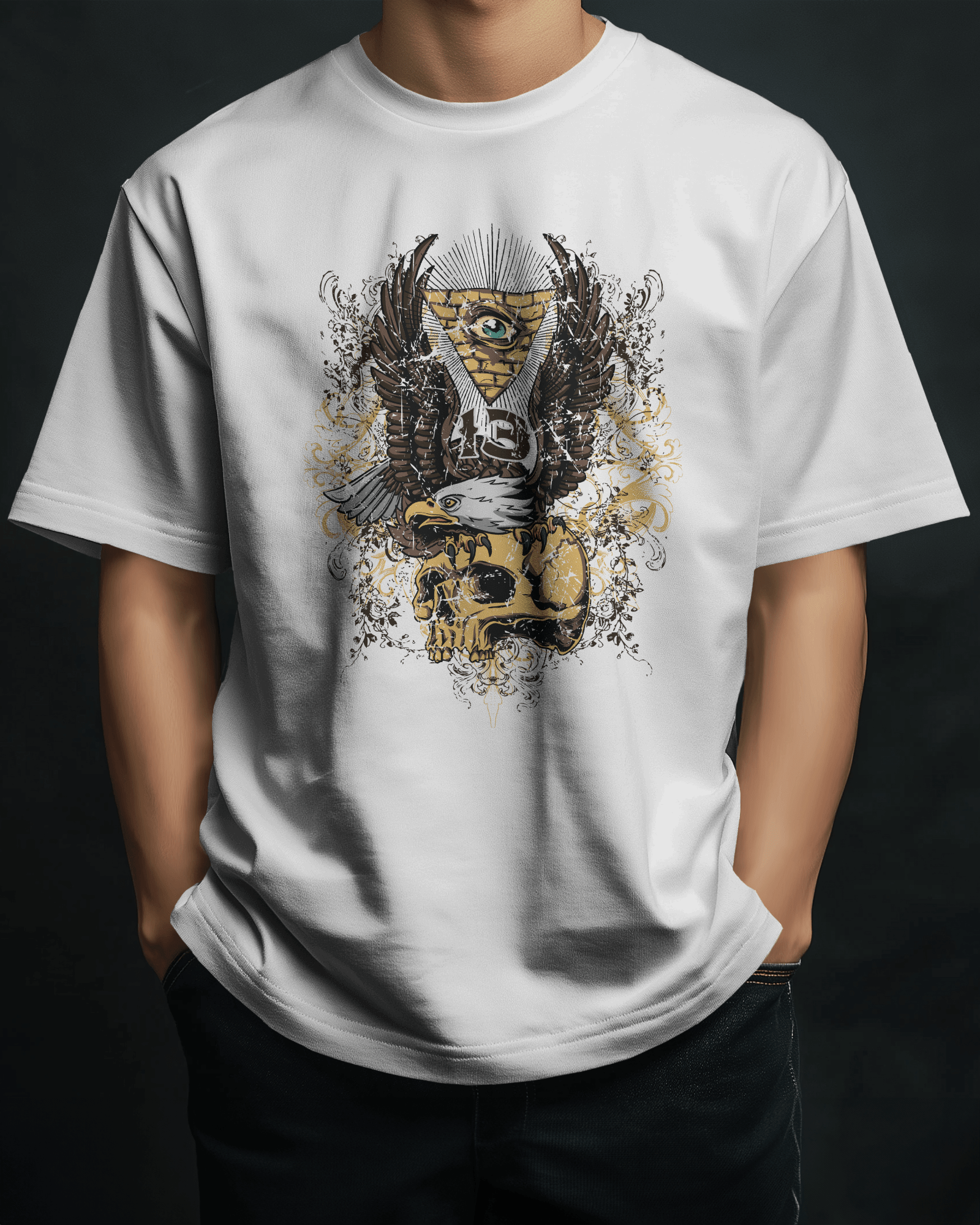 Premium Eagle Eye Illuminati Oversized T-Shirt - YORD