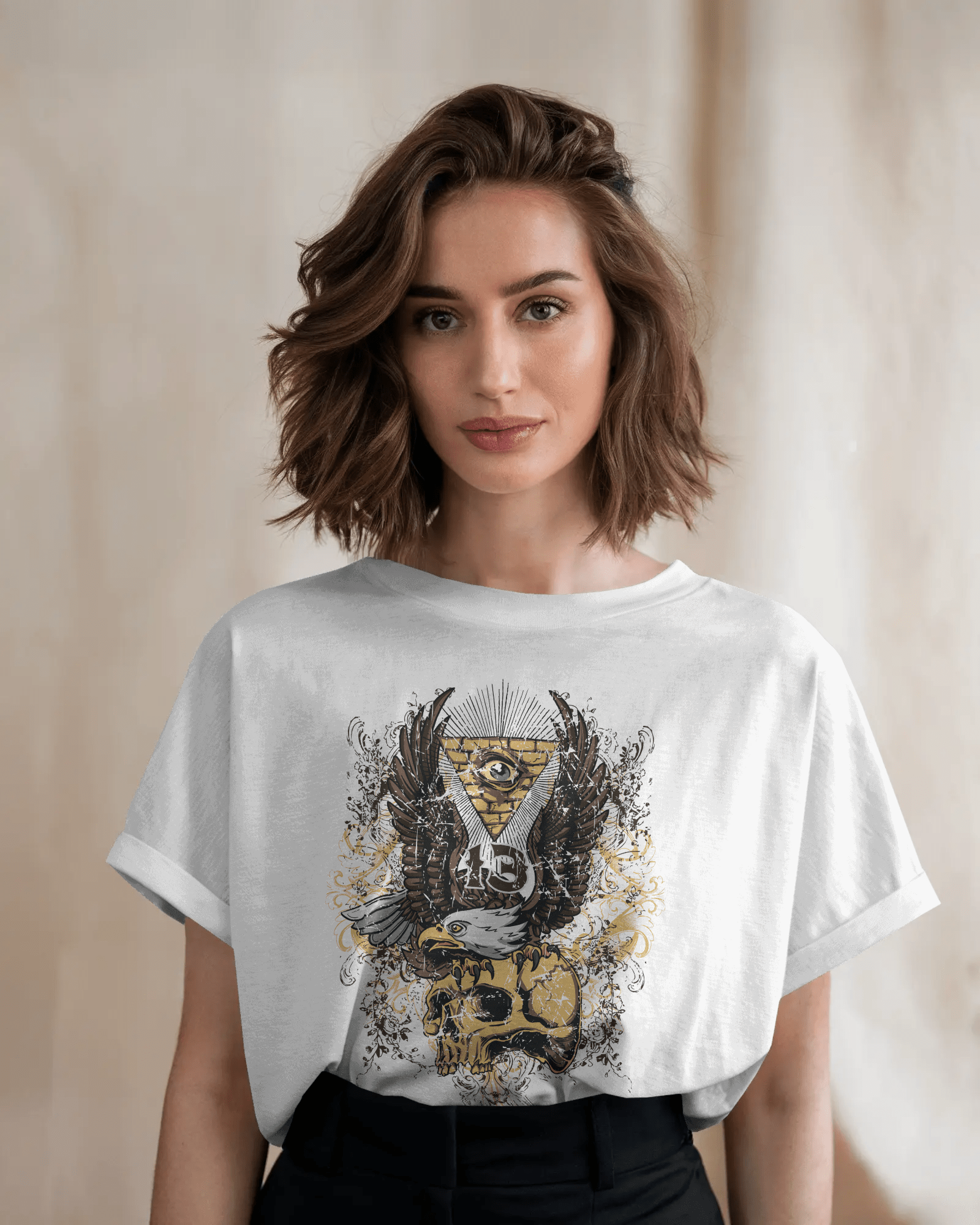 Premium Eagle Eye Illuminati Oversized T-Shirt - YORD