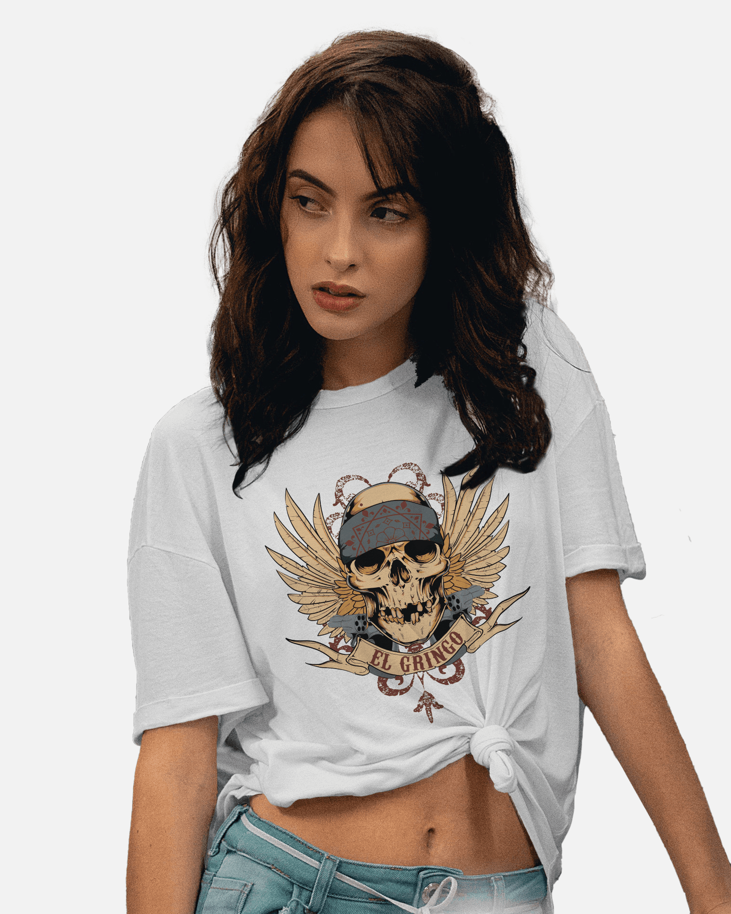 Premium El Gringo Skull Wings Regular T-shirt - YORD
