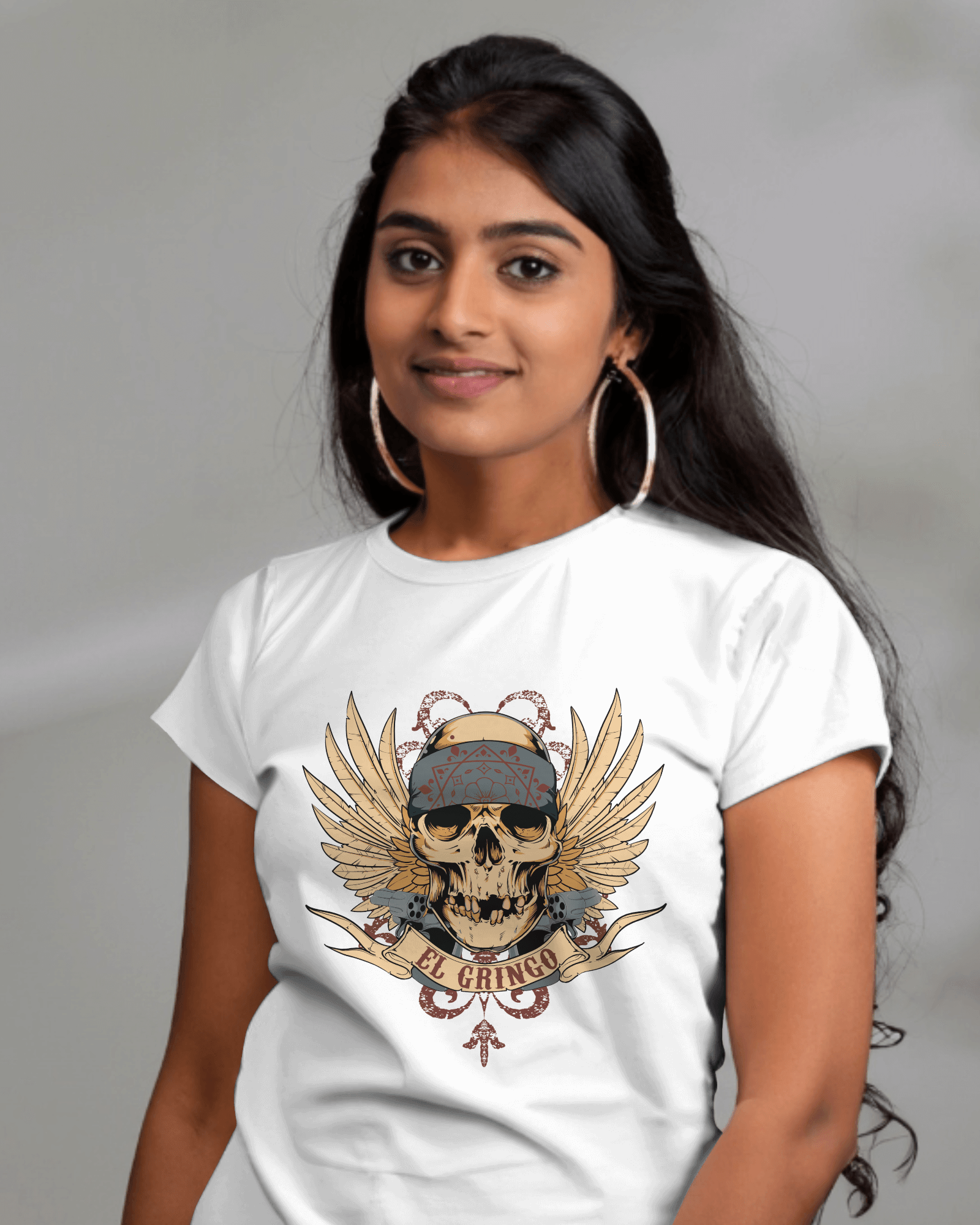 Premium El Gringo Skull Wings Regular T-shirt - YORD