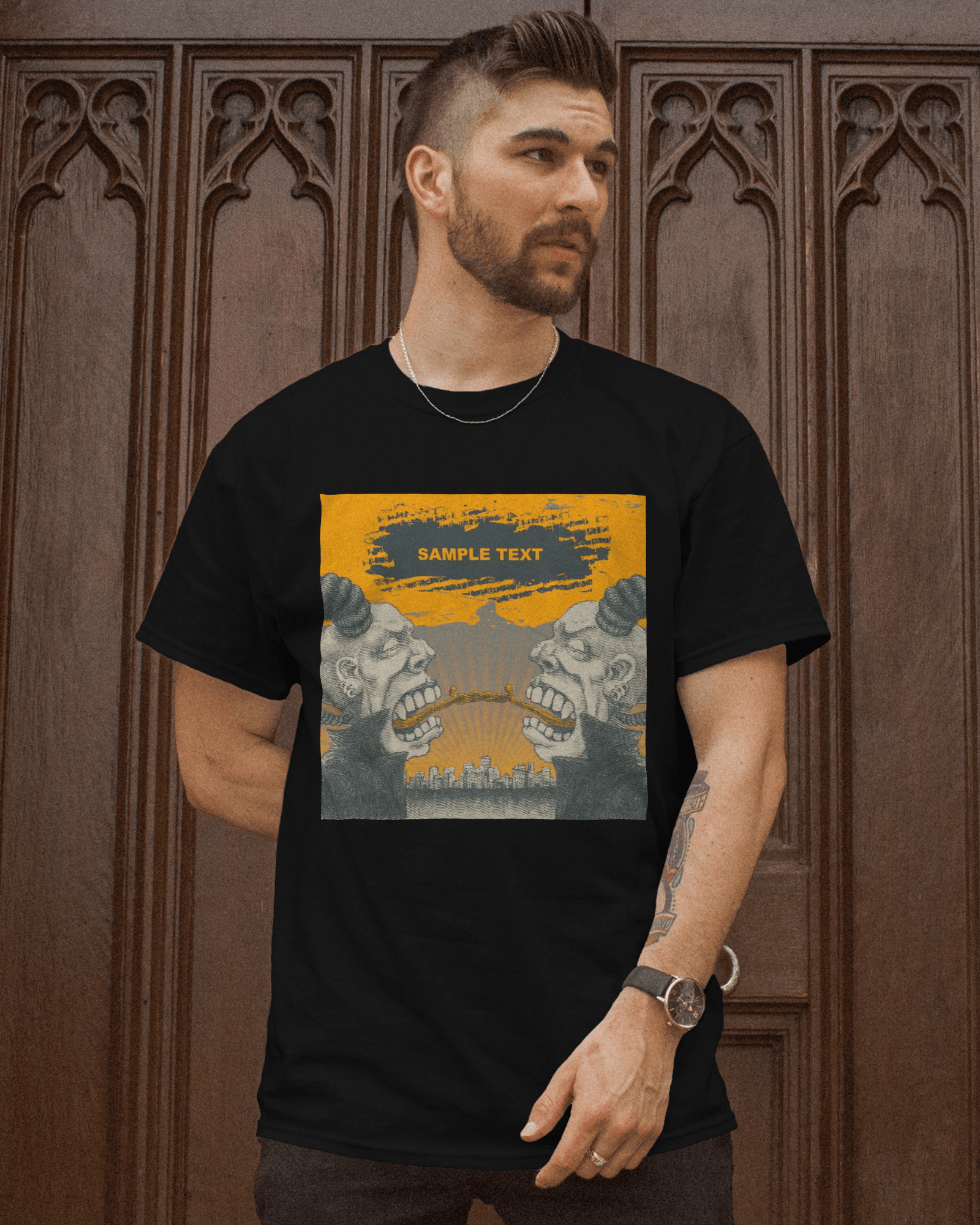 Premium Gone Fishing Distressed Print Regular T-shirt - YORD