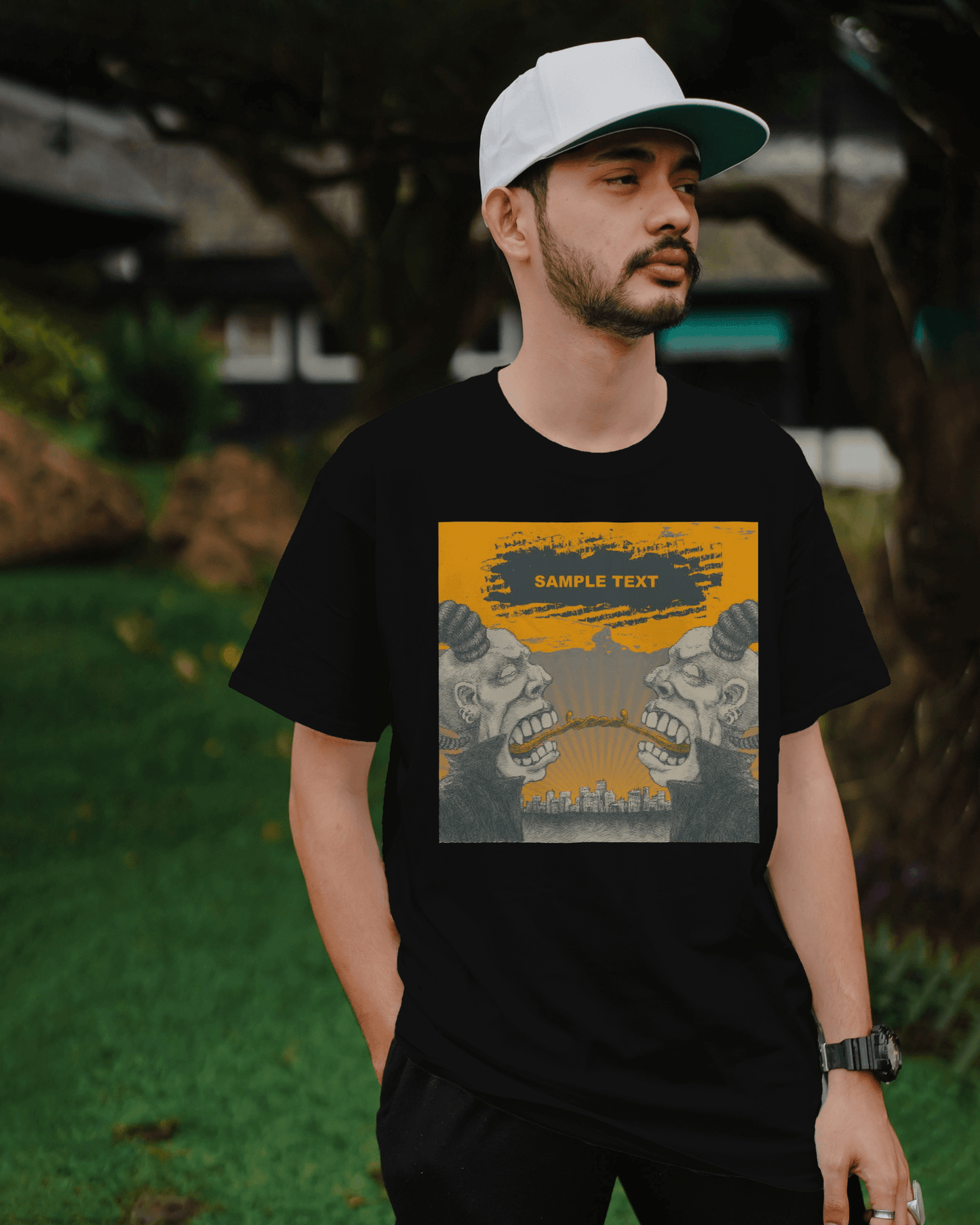 Premium Gone Fishing Distressed Print Regular T-shirt - YORD