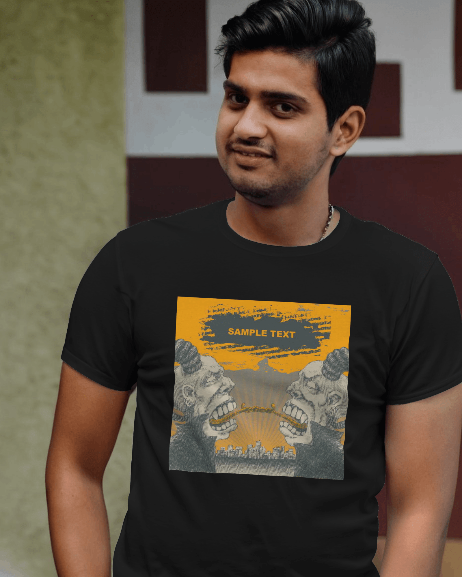 Premium Gone Fishing Distressed Print Regular T-shirt - YORD