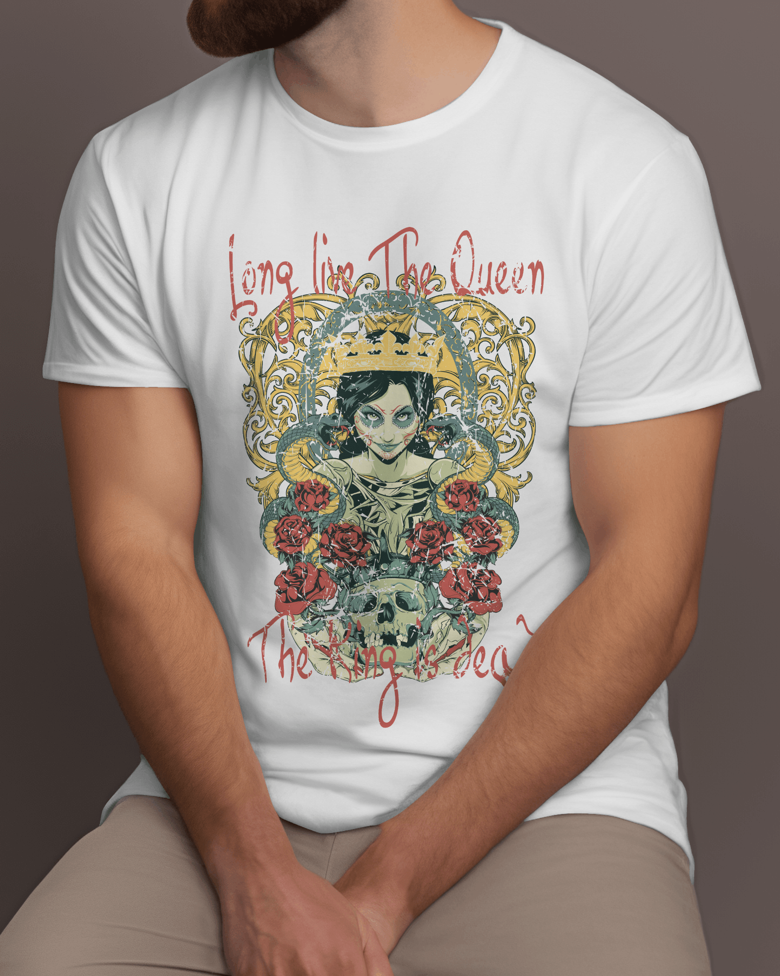 Premium Gothic Queen Crown Skull T-Shirt | Limited Edition - YORD