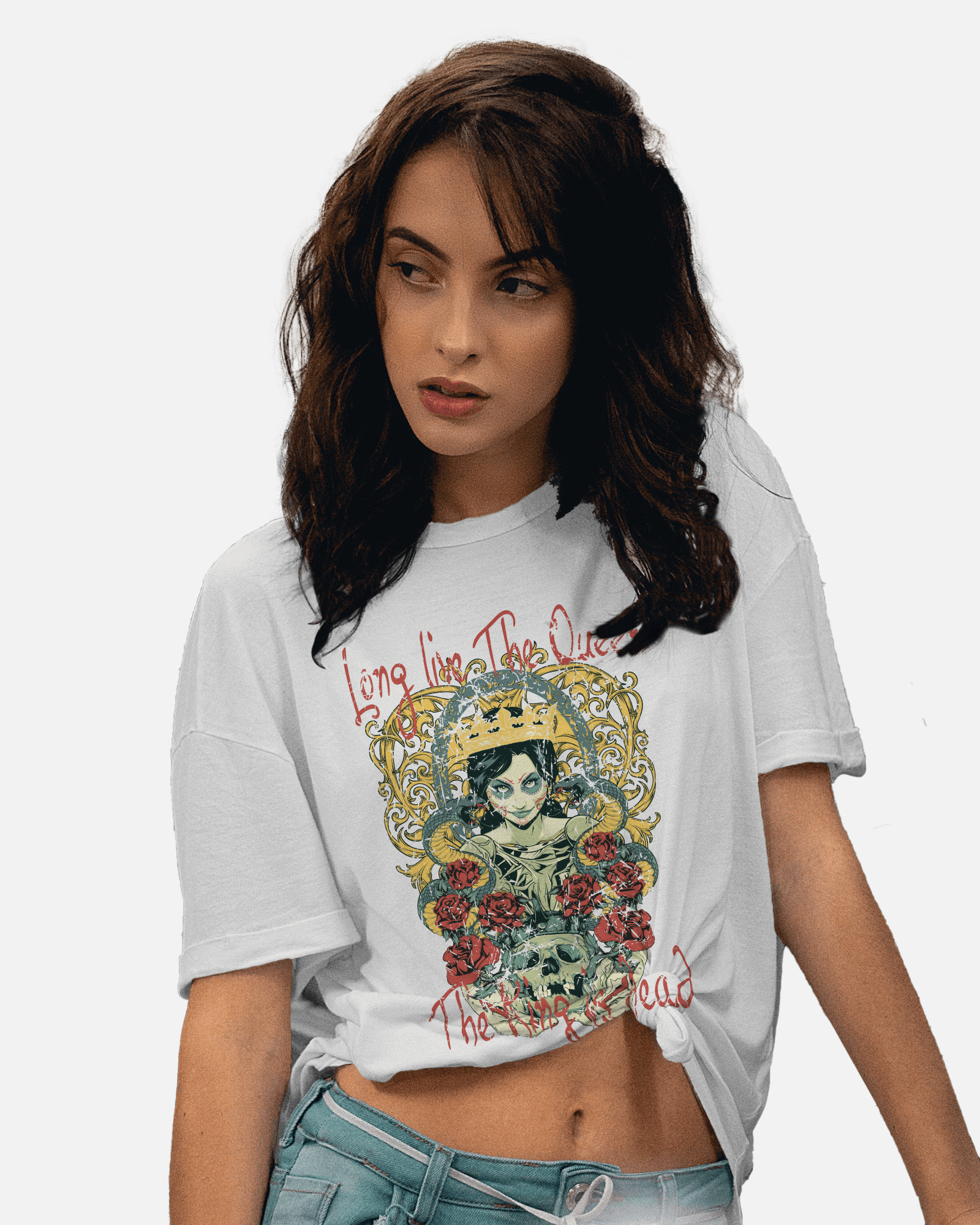 Premium Gothic Queen Crown Skull T-Shirt | Limited Edition - YORD