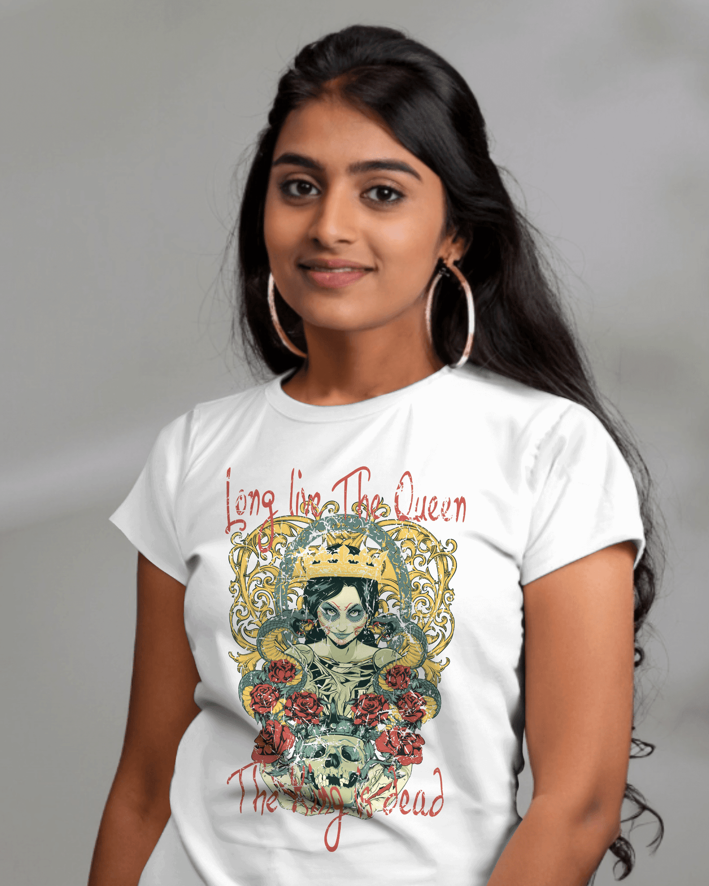 Premium Gothic Queen Crown Skull T-Shirt | Limited Edition - YORD