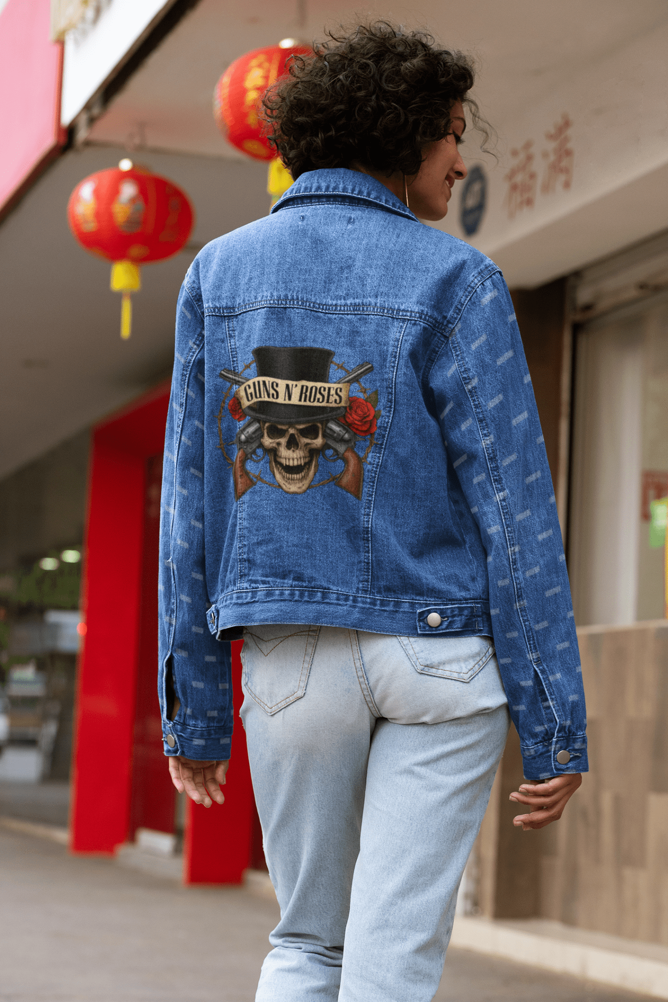 Premium Guns N' Roses Iconic Skull Logo Denim Jacket - YORD