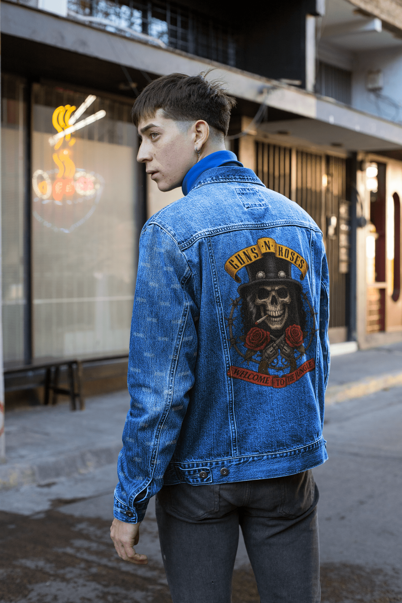 Premium Guns N' Roses Skull Print Denim Jacket - Limited Edition - YORD