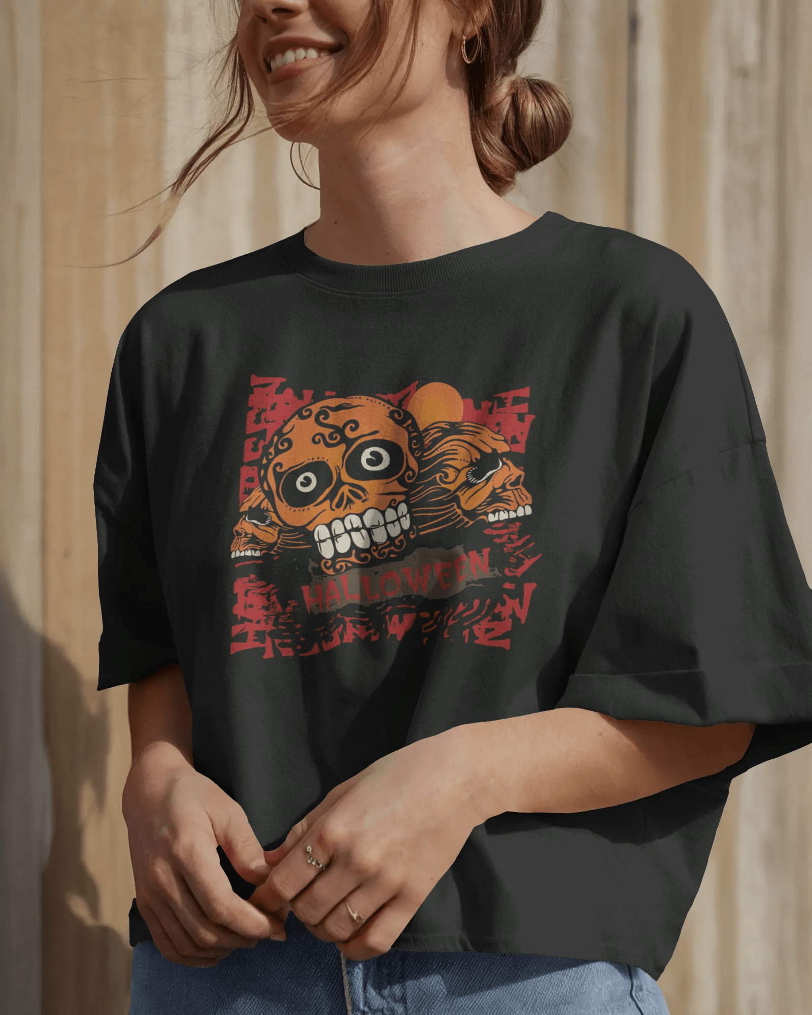 Premium Halloween Sugar Skull Oversized T-Shirt | Limited Edition - YORD