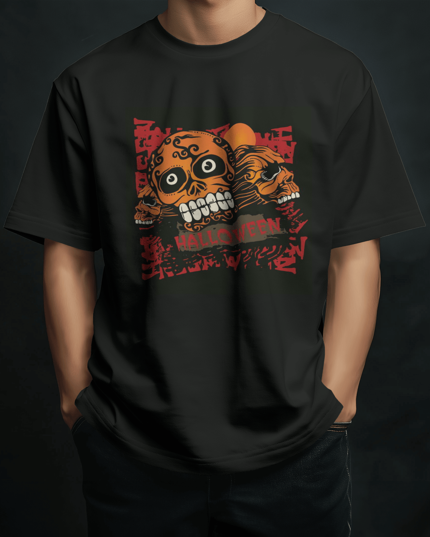 Premium Halloween Sugar Skull Oversized T-Shirt | Limited Edition - YORD