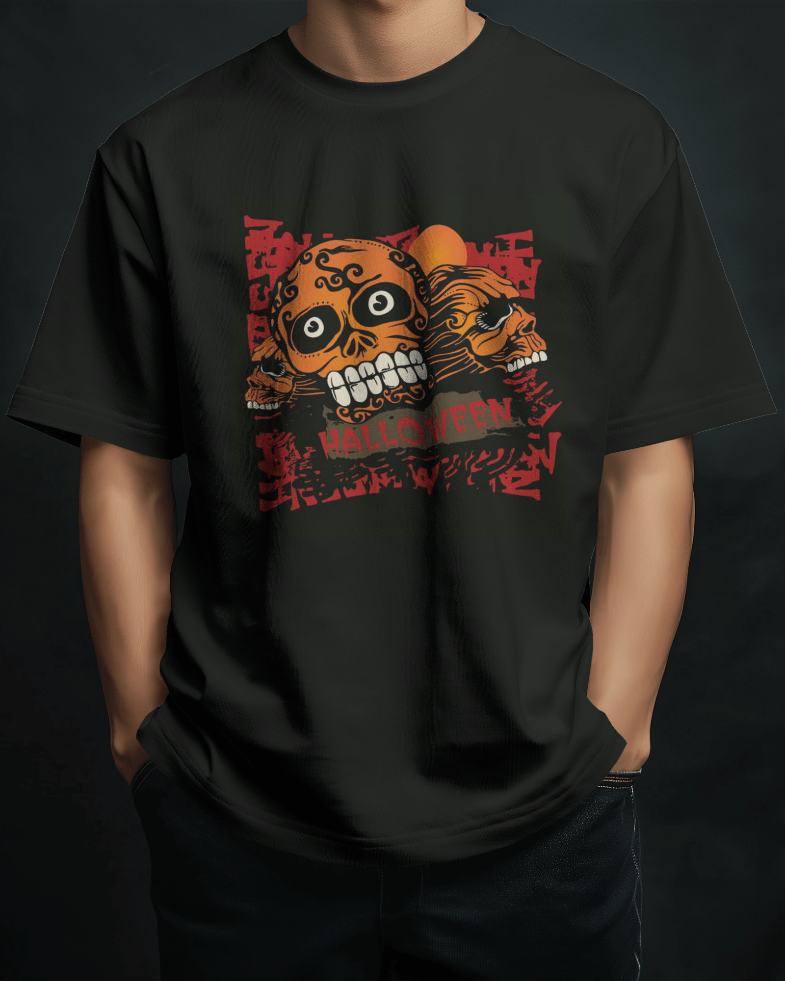 Premium Halloween Sugar Skull Oversized T-Shirt | Limited Edition - YORD