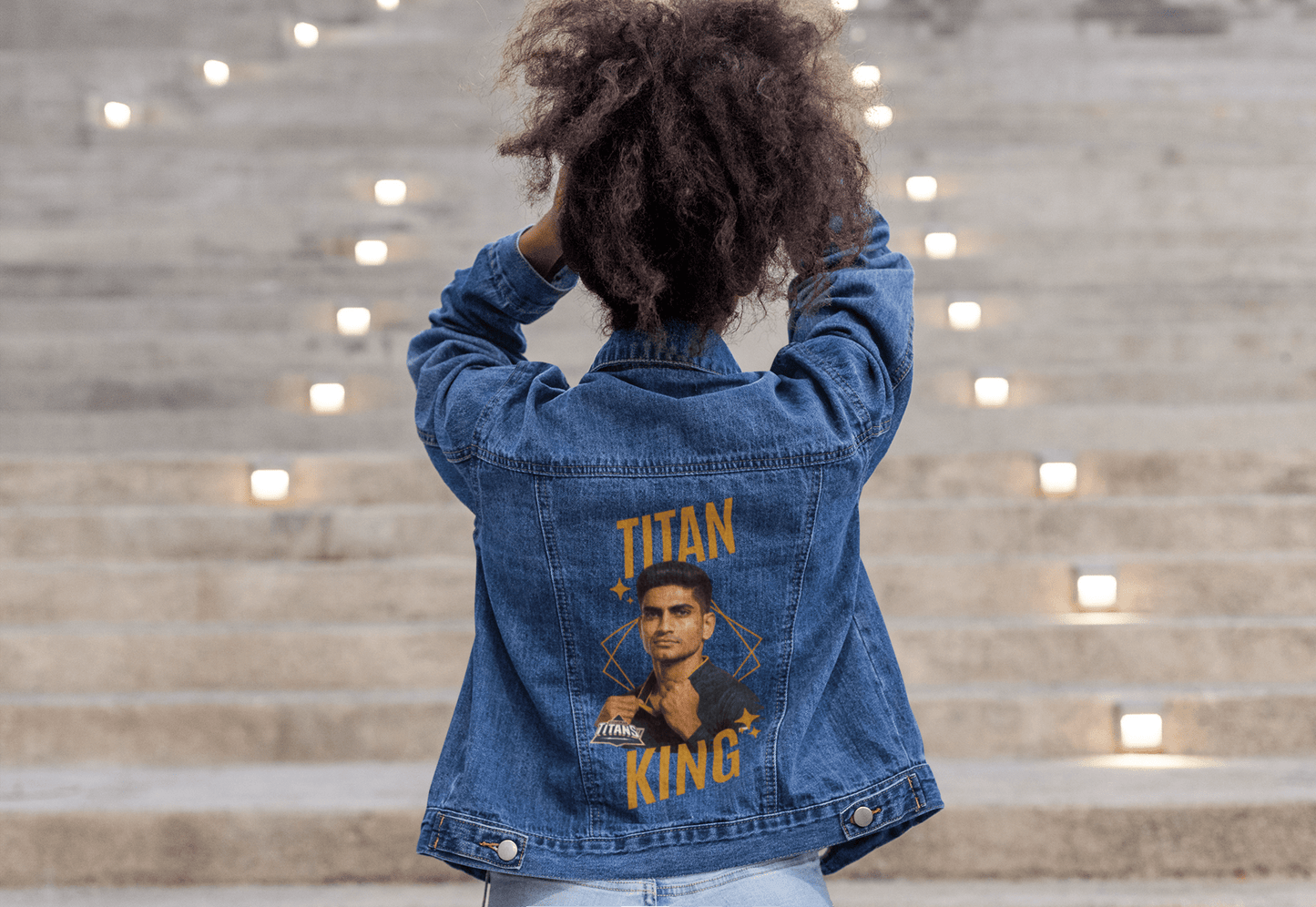 Premium Hand Painted Titan King GT Denim Jacket | IPL Fan Edition - YORD
