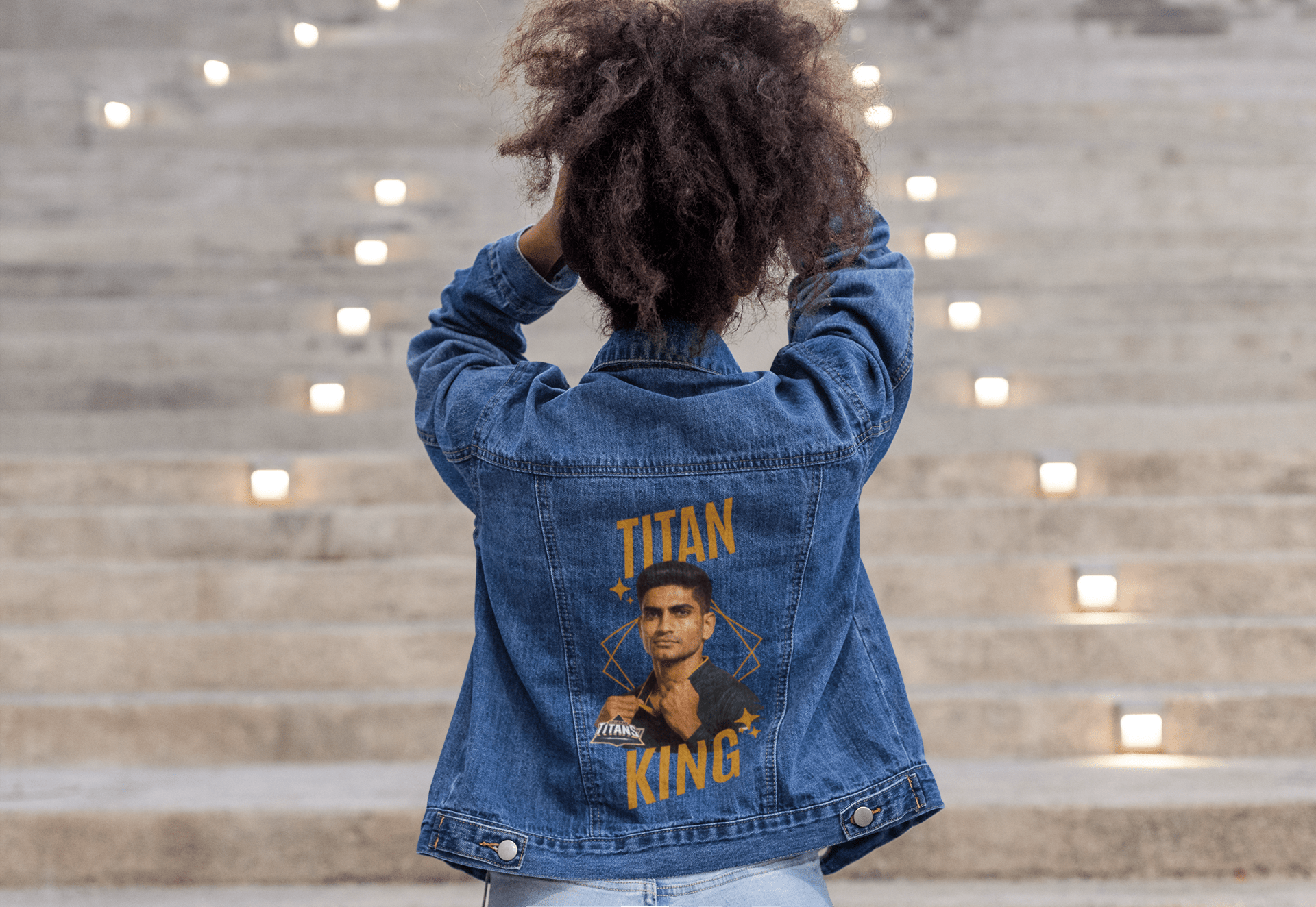 Premium Hand Painted Titan King GT Denim Jacket | IPL Fan Edition - YORD