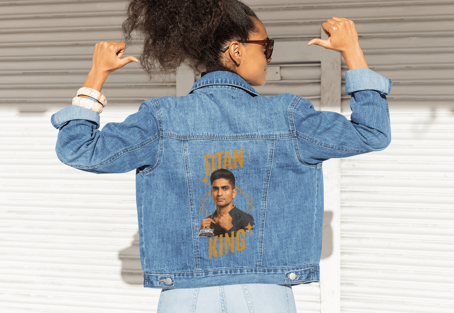 Premium Hand Painted Titan King GT Denim Jacket | IPL Fan Edition - YORD