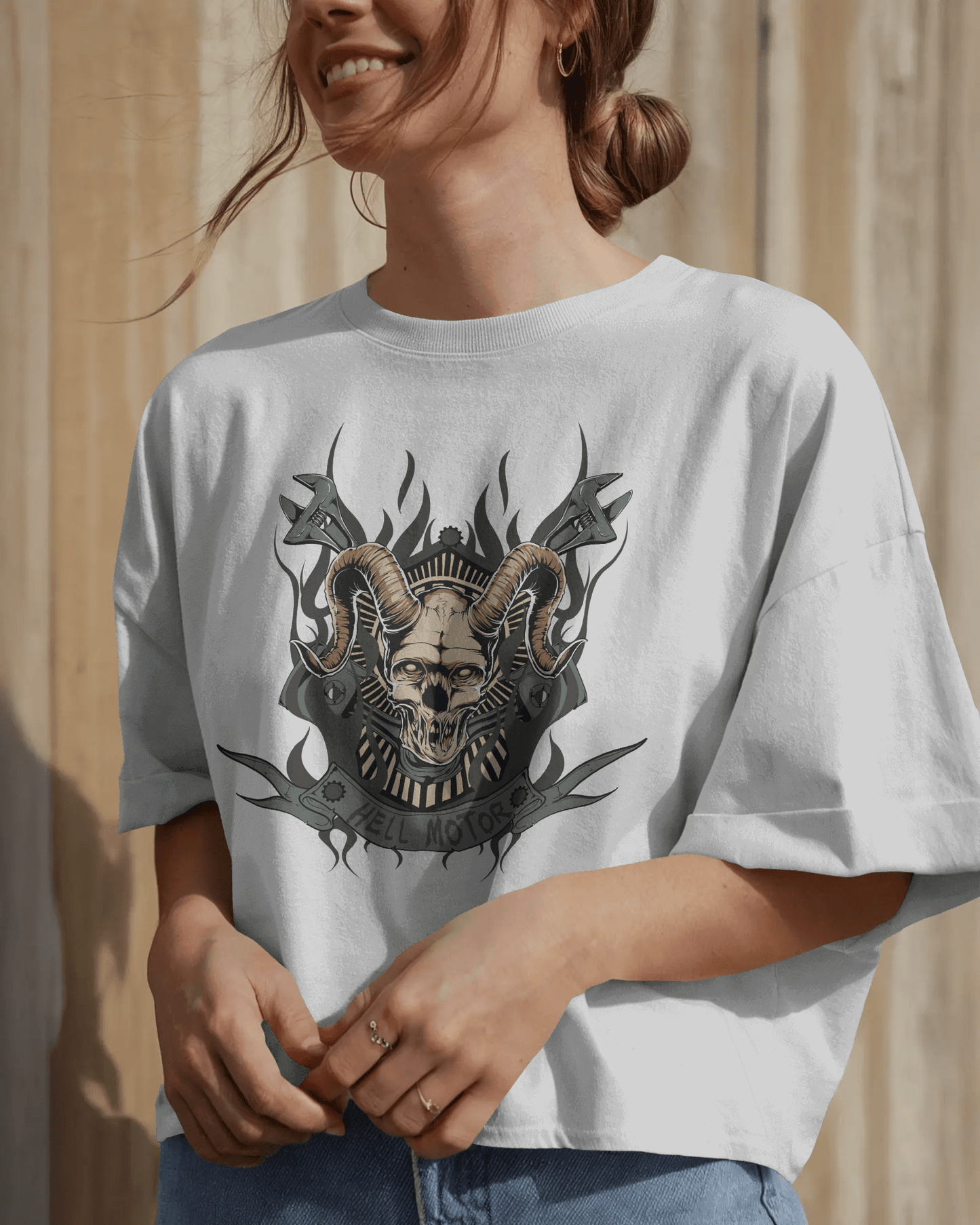 Premium Hell Motors Skull Oversized T-shirt | Limited Edition - YORD