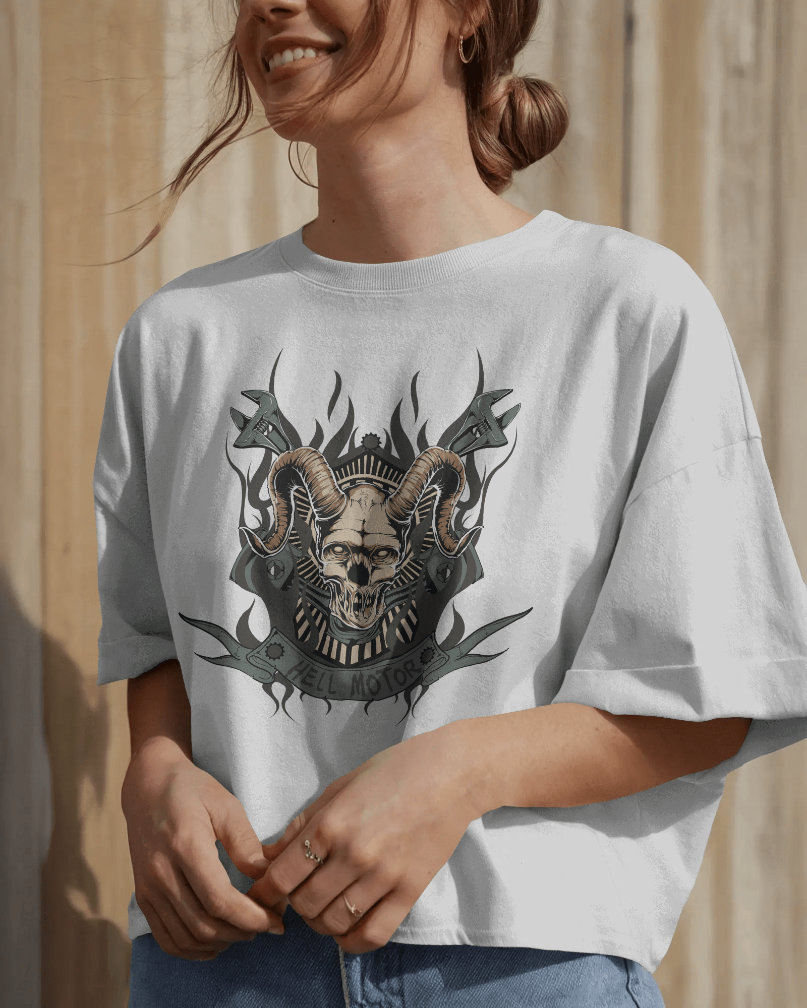 Premium Hell Motors Skull Oversized T-shirt | Limited Edition - YORD