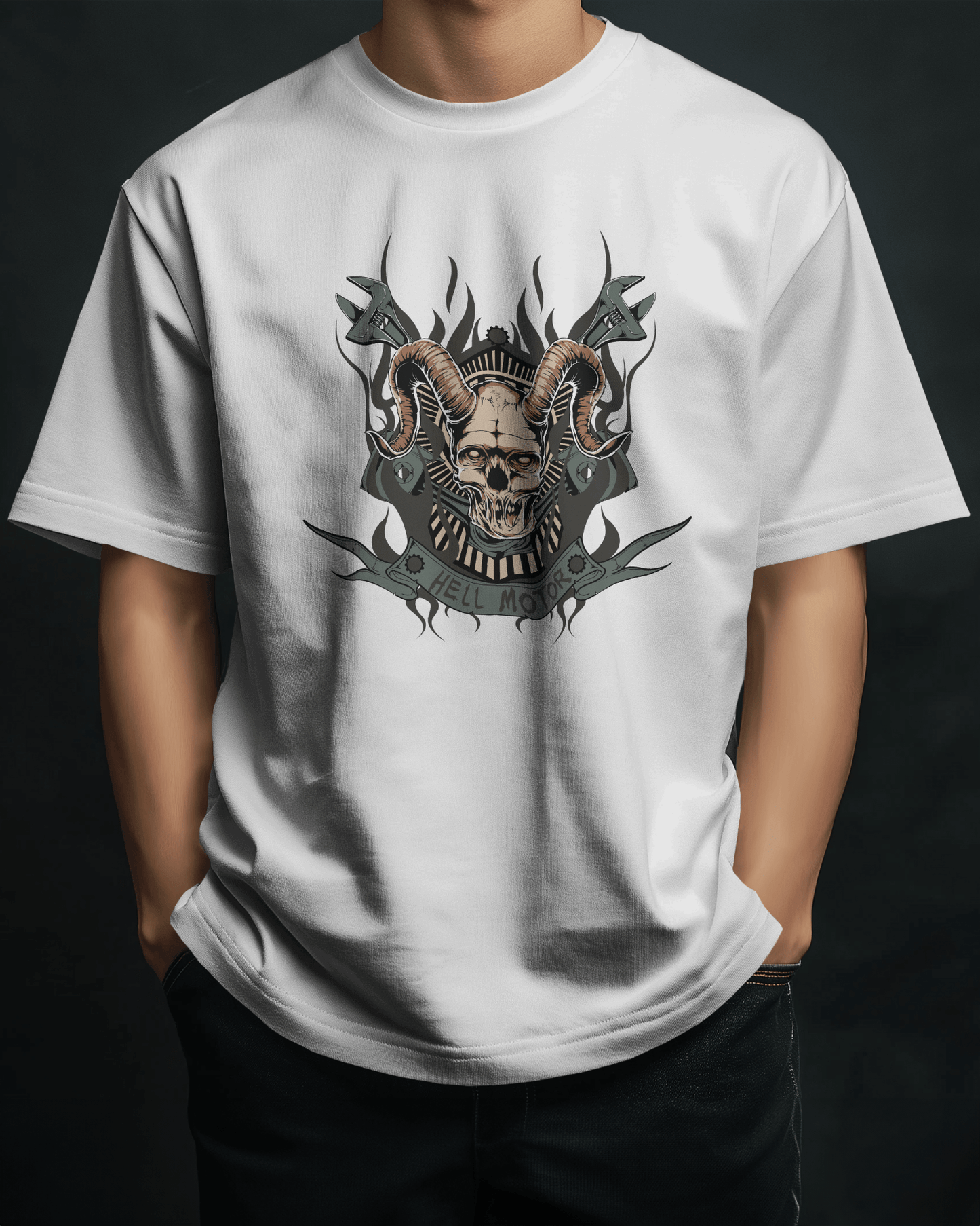 Premium Hell Motors Skull Oversized T-shirt | Limited Edition - YORD