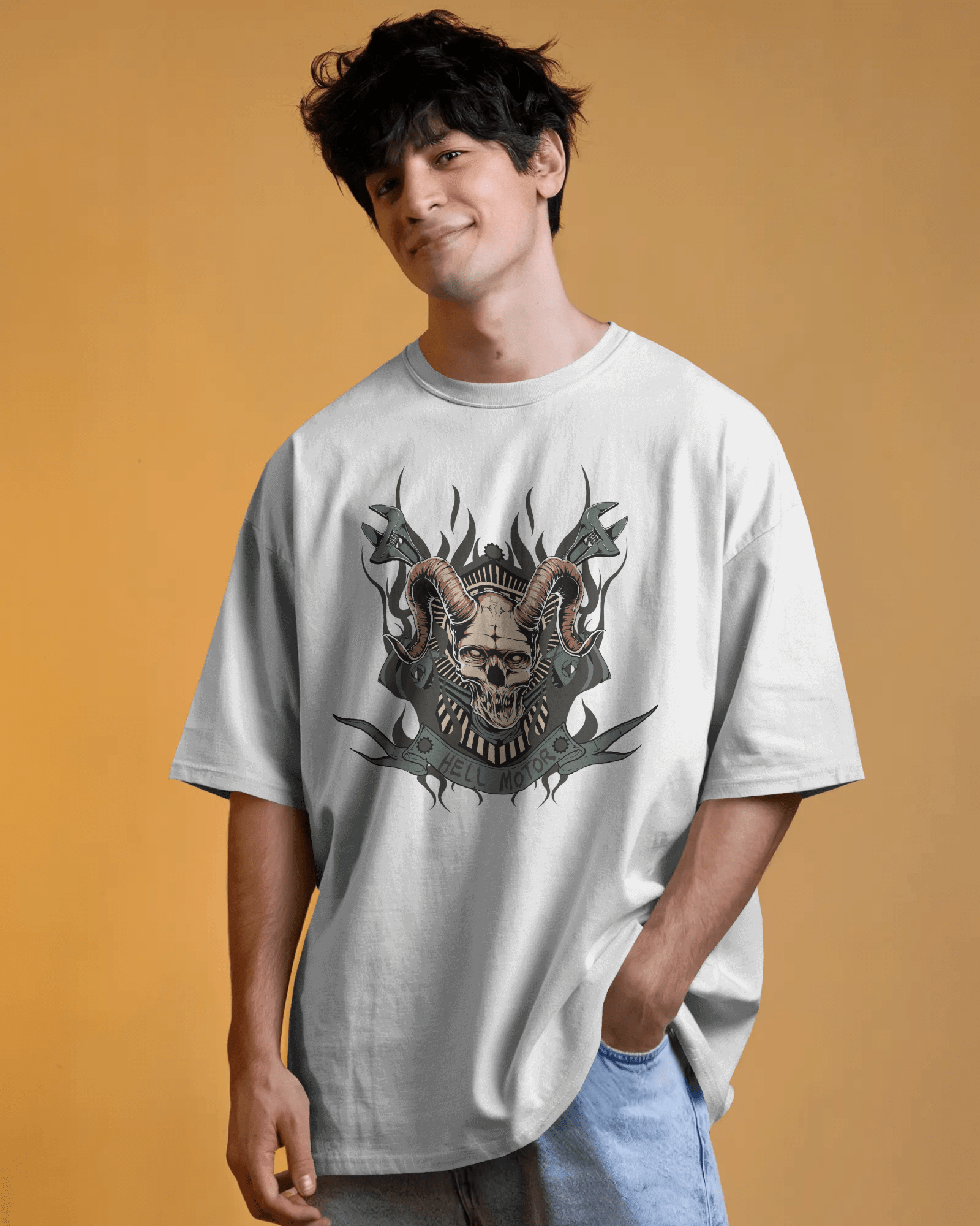 Premium Hell Motors Skull Oversized T-shirt | Limited Edition - YORD