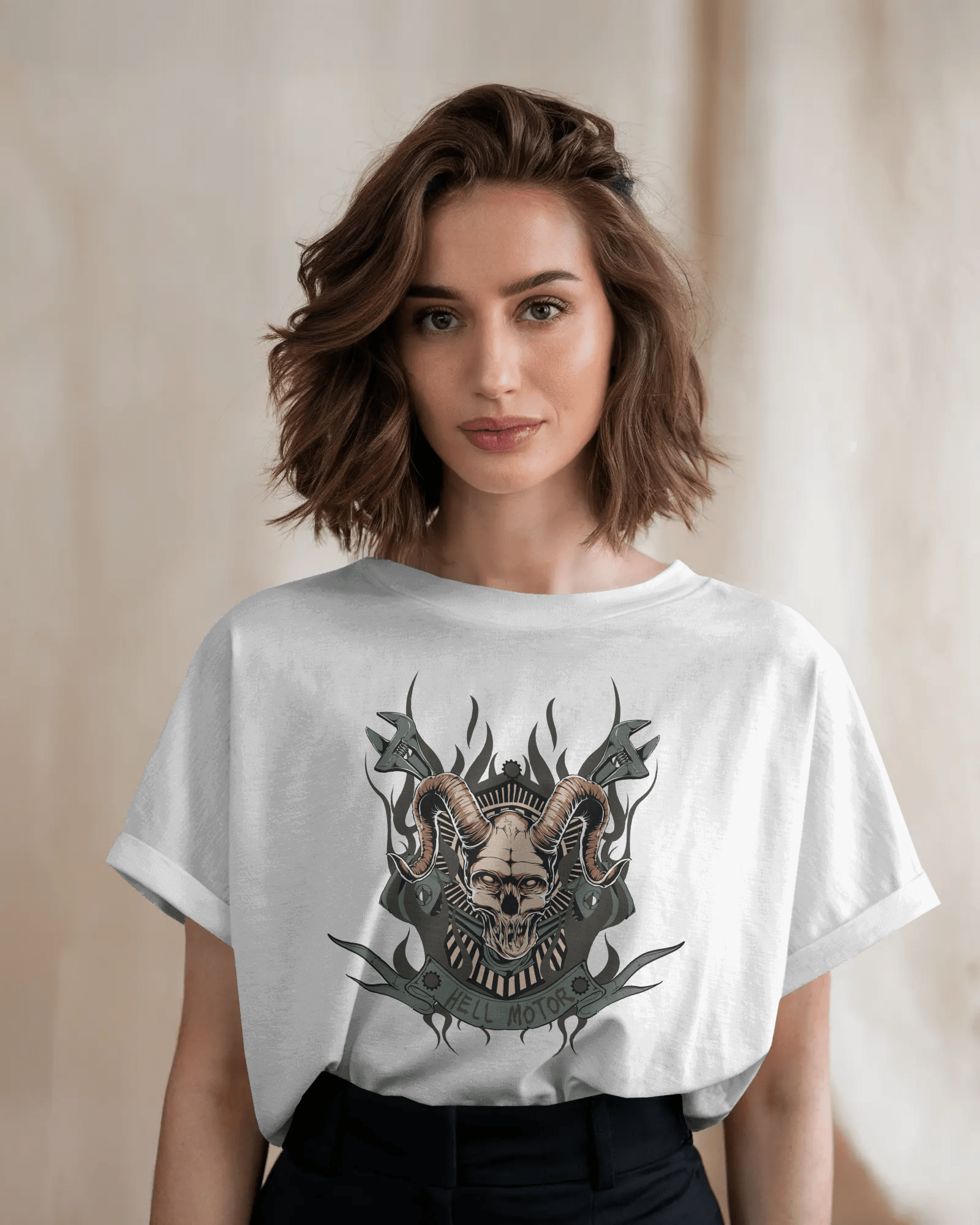 Premium Hell Motors Skull Oversized T-shirt | Limited Edition - YORD