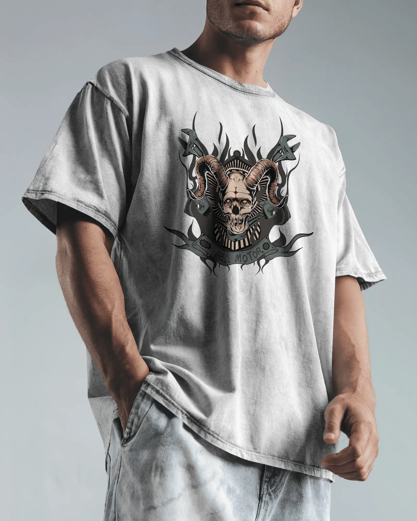 Premium Hell Motors Skull Oversized T-shirt | Limited Edition - YORD