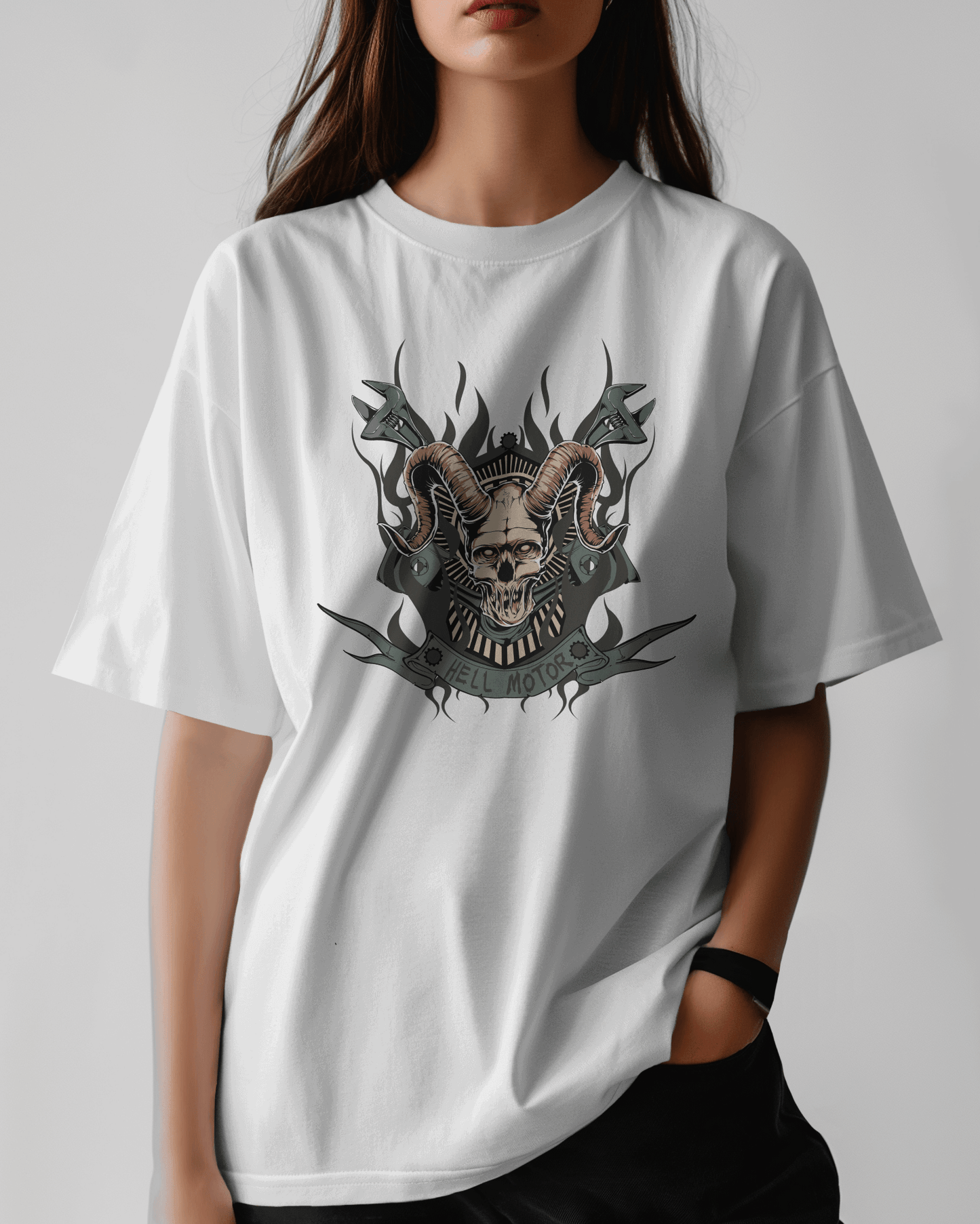 Premium Hell Motors Skull Oversized T-shirt | Limited Edition - YORD