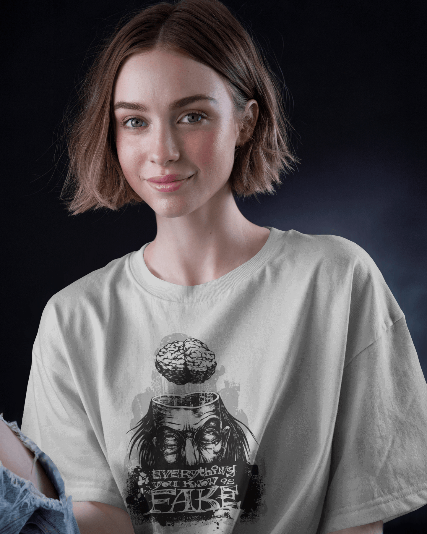 Premium Mind Illusion 'Everything Fake' Oversized T-Shirt - YORD