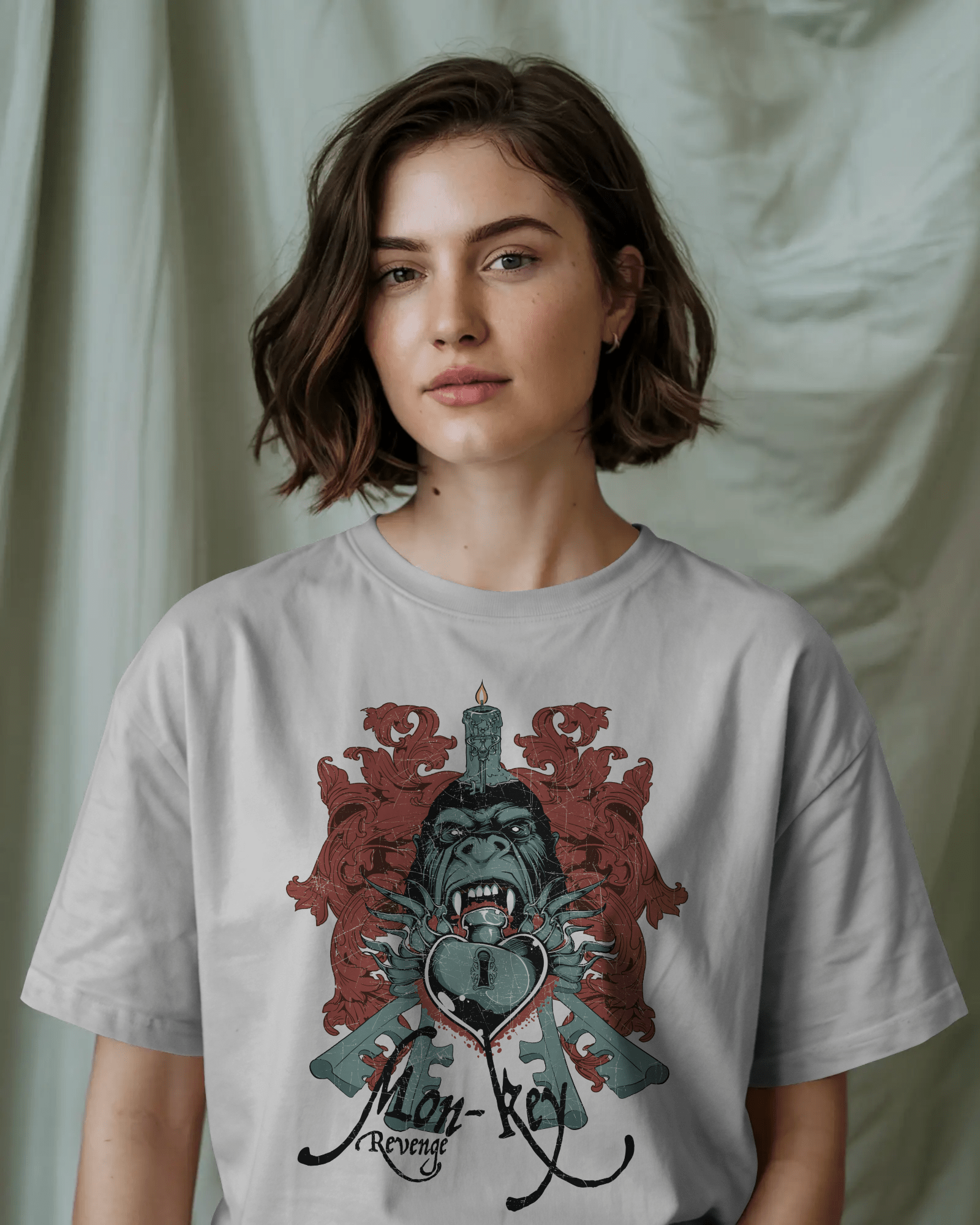 Premium Monkey Key Revenge Oversized Graphic T-shirt - YORD