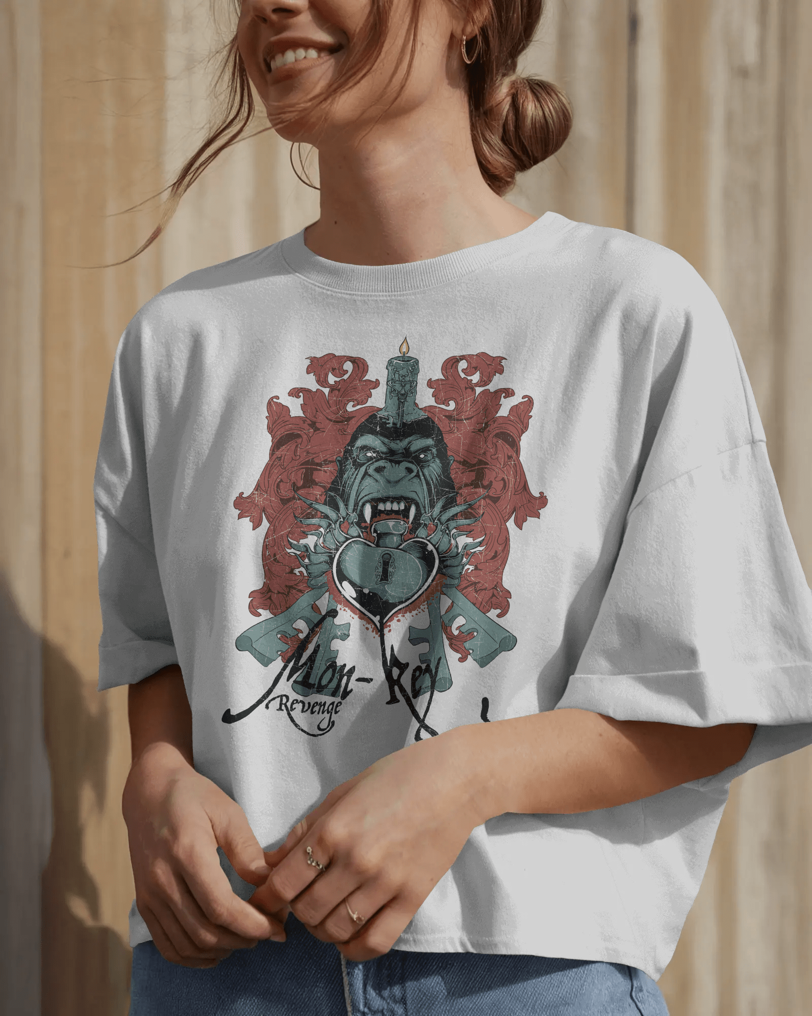 Premium Monkey Key Revenge Oversized Graphic T-shirt - YORD