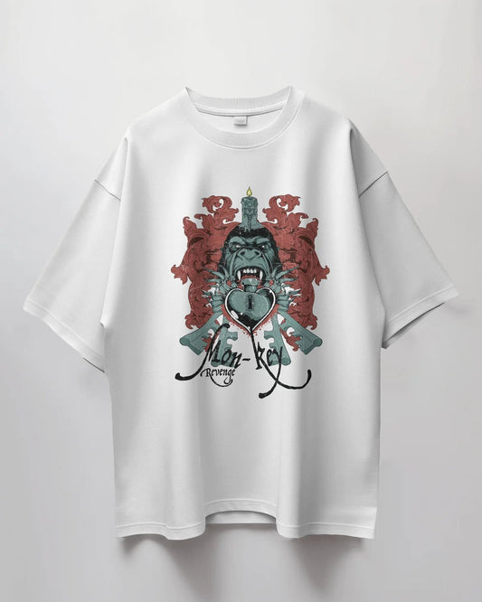 Premium Monkey Key Revenge Oversized Graphic T-shirt - YORD