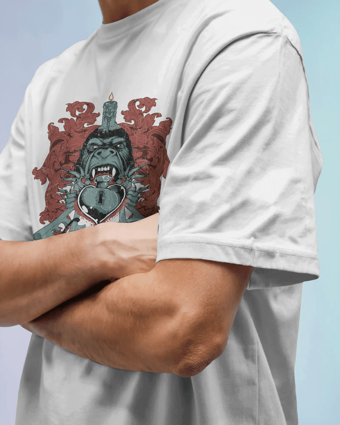 Premium Monkey Key Revenge Oversized Graphic T-shirt - YORD
