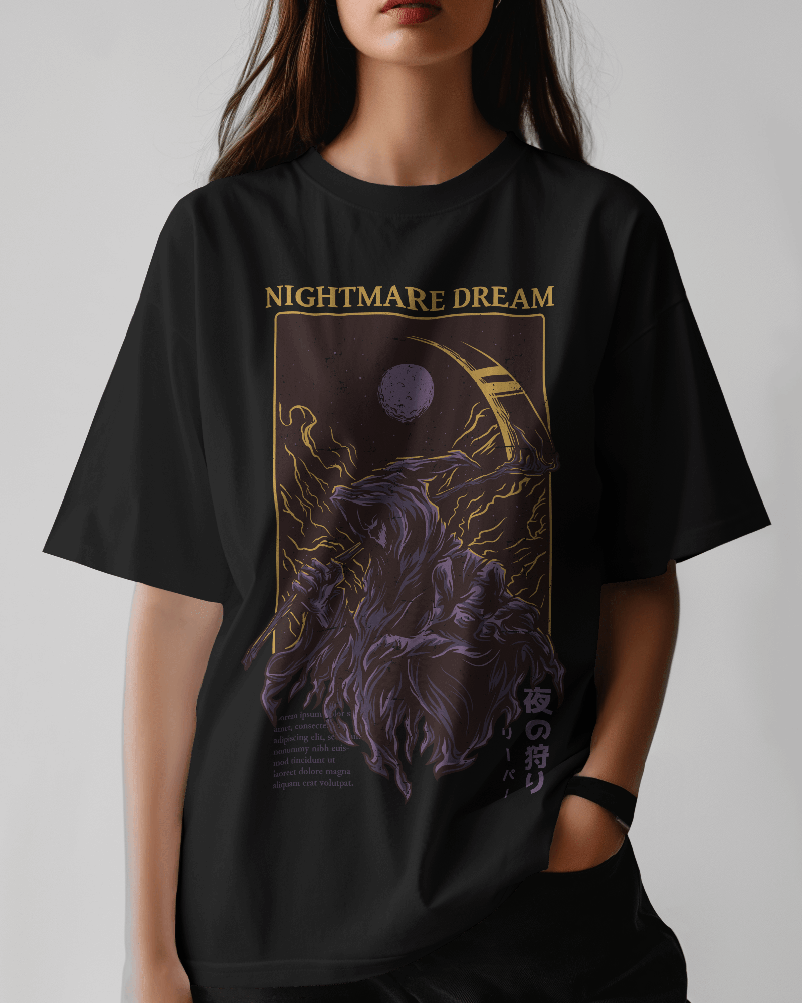 Premium Nightmare Dream Oversized Gothic T-shirt | Limited Edition - YORD