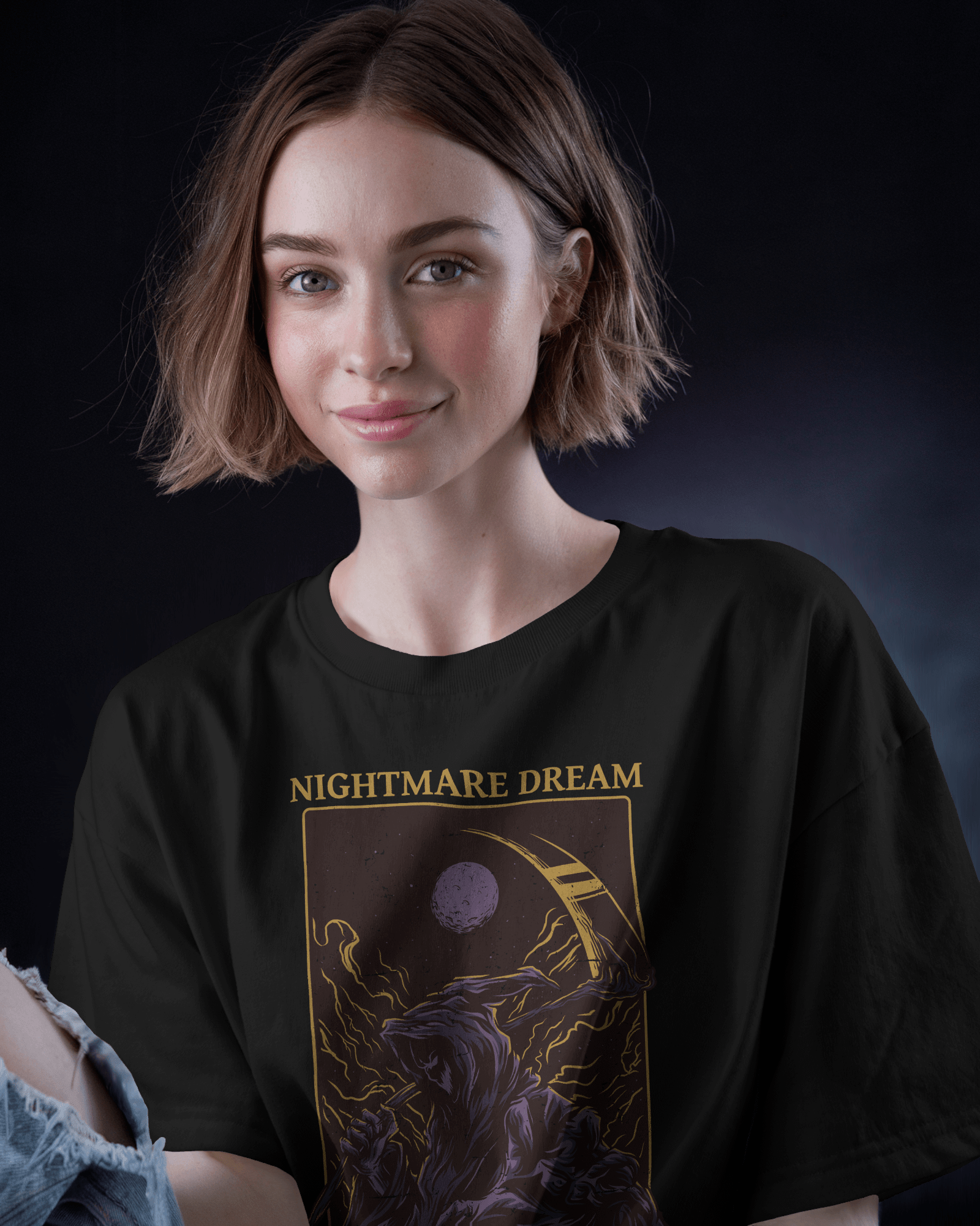 Premium Nightmare Dream Oversized Gothic T-shirt | Limited Edition - YORD
