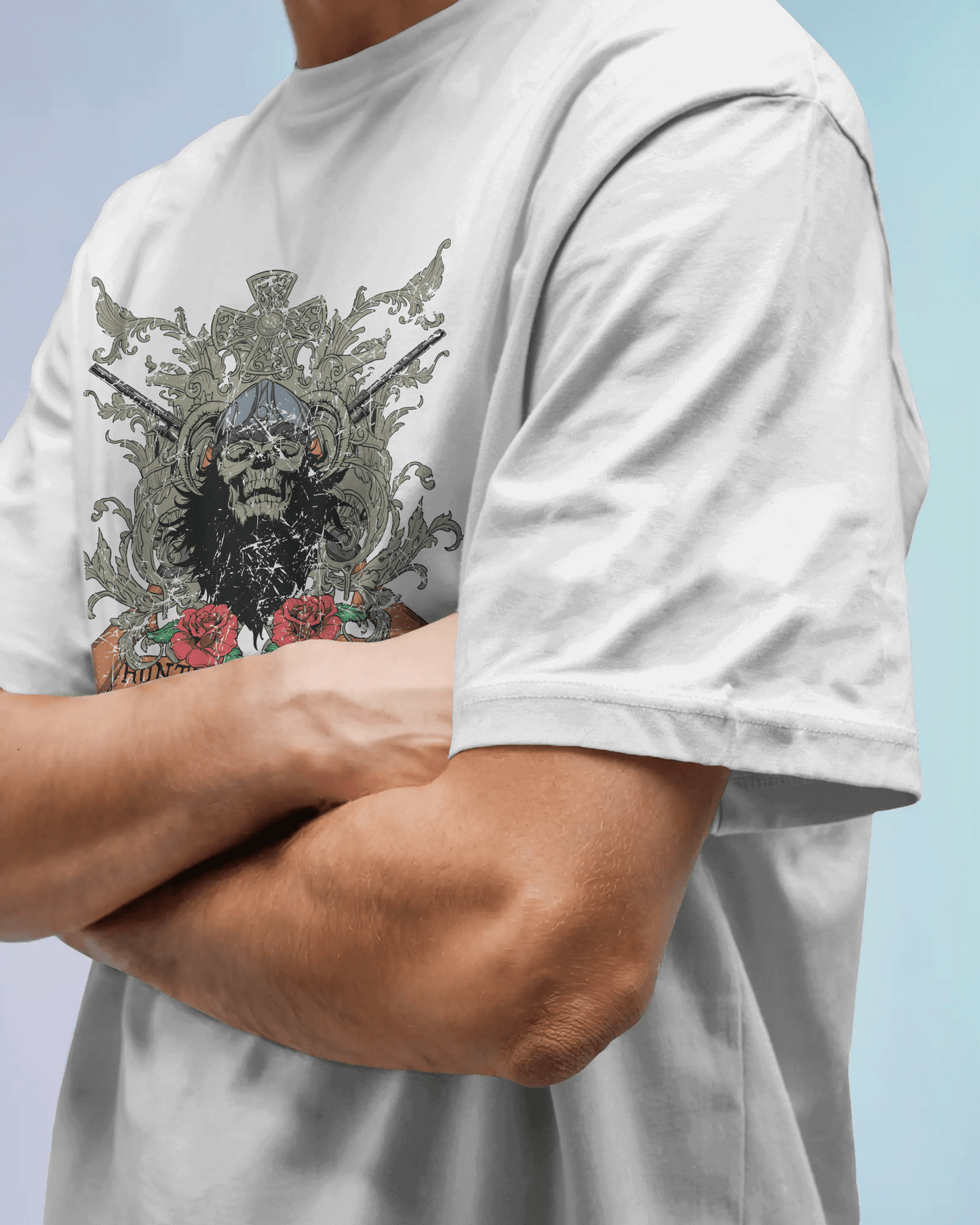 Premium Oversize Hunting Season Skull Gothic T-shirt - YORD