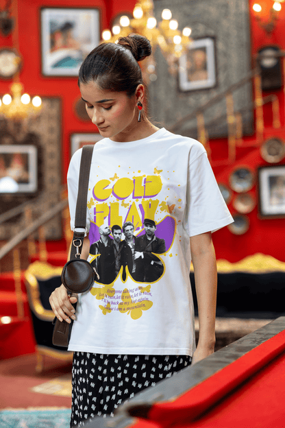 Premium Oversized French Terry Cotton Coldplay Concert T-Shirt – Luxury 240 GSM Fabric - YORD