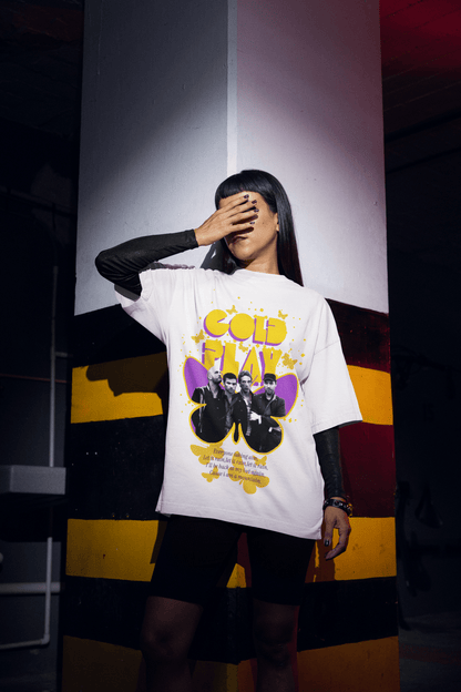 Premium Oversized French Terry Cotton Coldplay Concert T-Shirt – Luxury 240 GSM Fabric - YORD