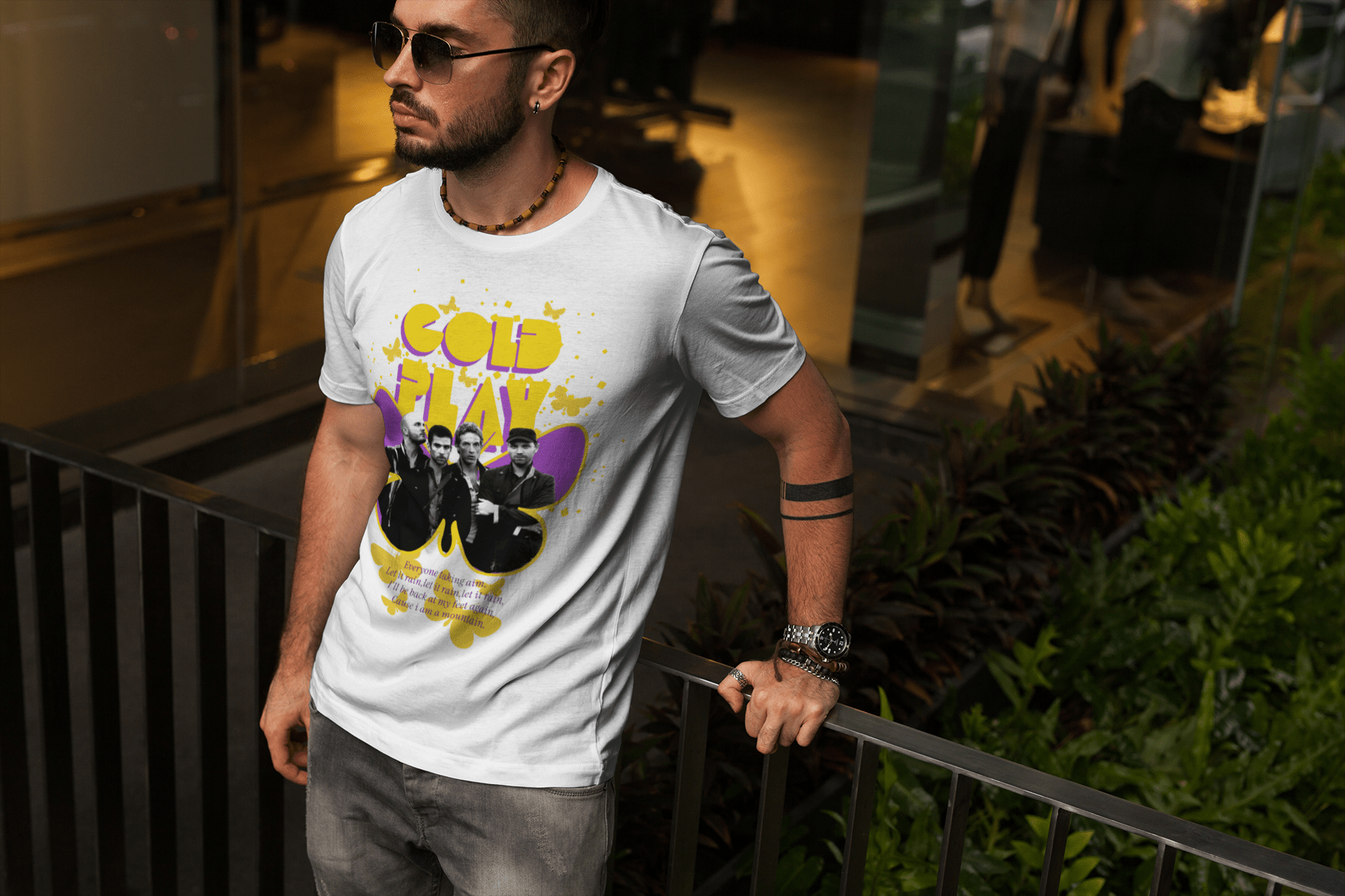 Premium Oversized French Terry Cotton Coldplay Concert T-Shirt – Luxury 240 GSM Fabric - YORD