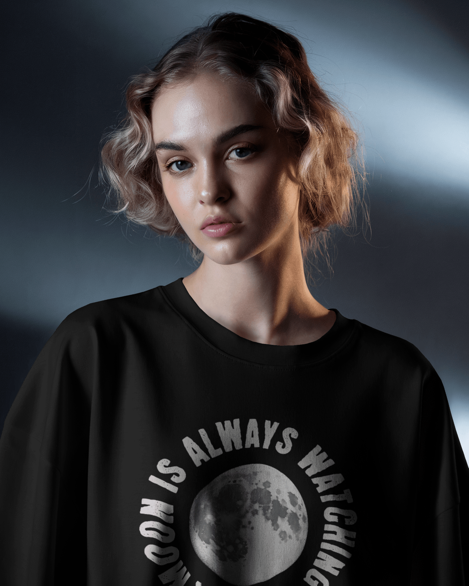 Premium Oversized French Terry Cotton Coldplay Concert T-Shirt – "The Moon is Always Watching You" Design - YORD