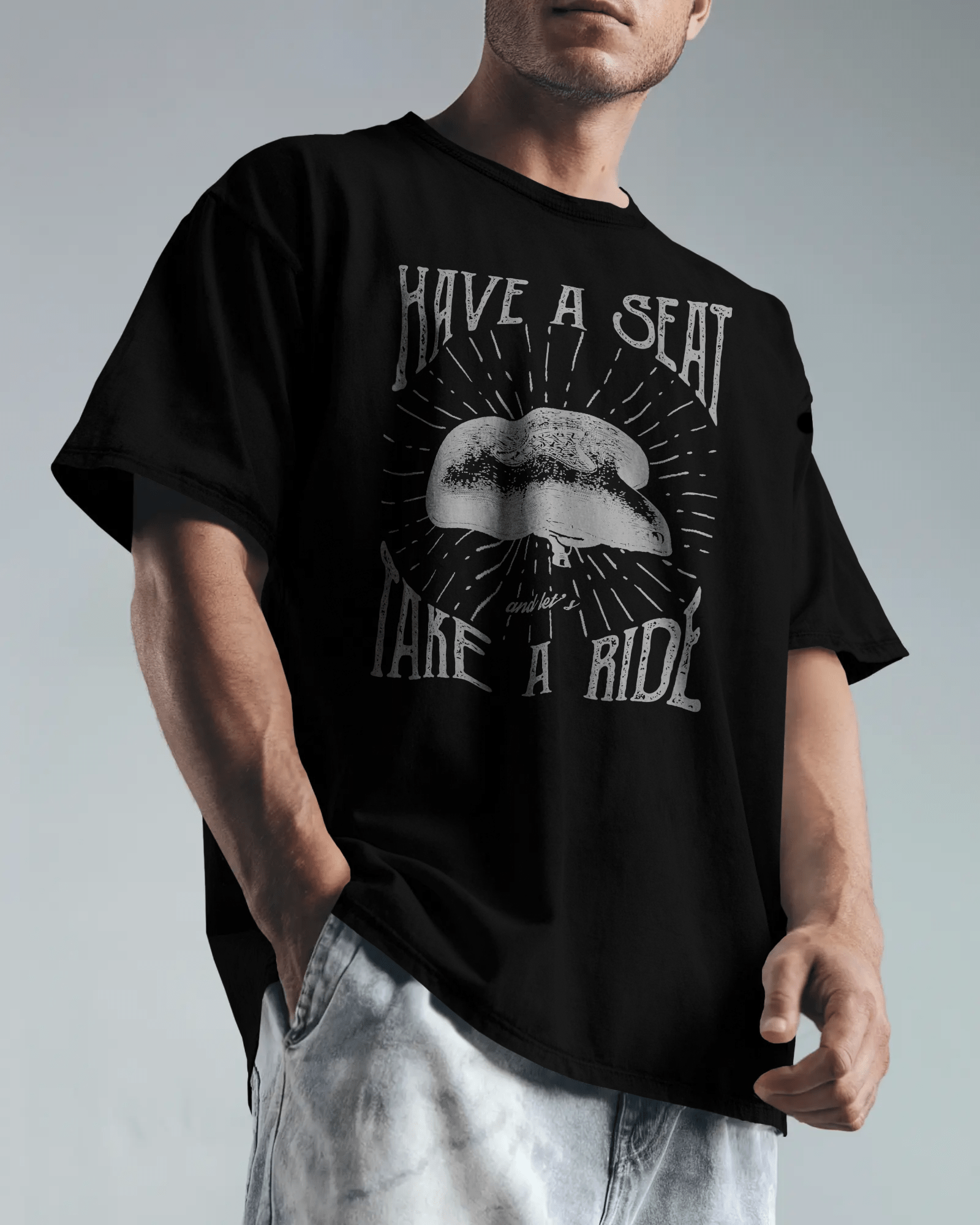 Premium Oversized 'Have A Seat' Graphic T-shirt - YORD