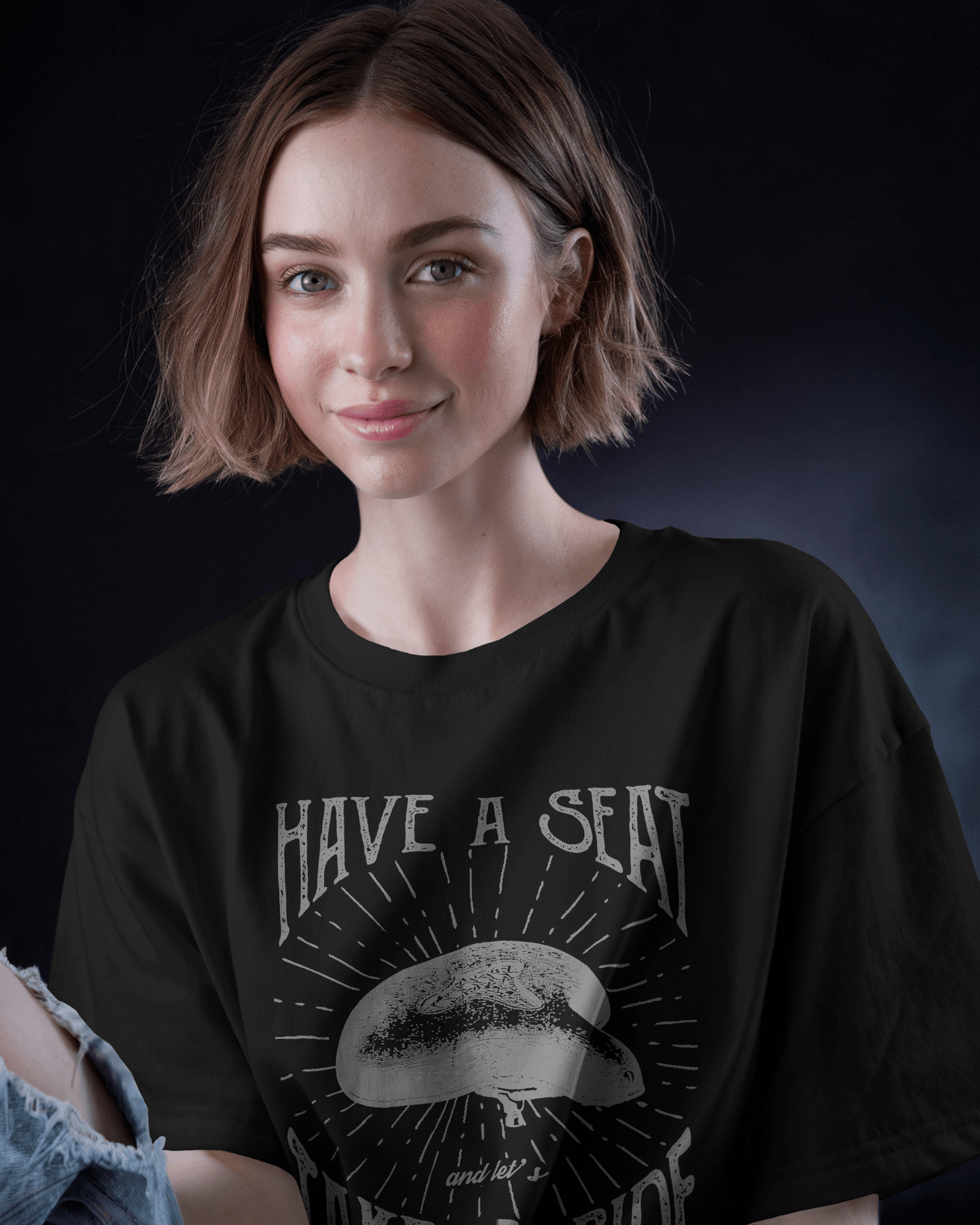 Premium Oversized 'Have A Seat' Graphic T-shirt - YORD