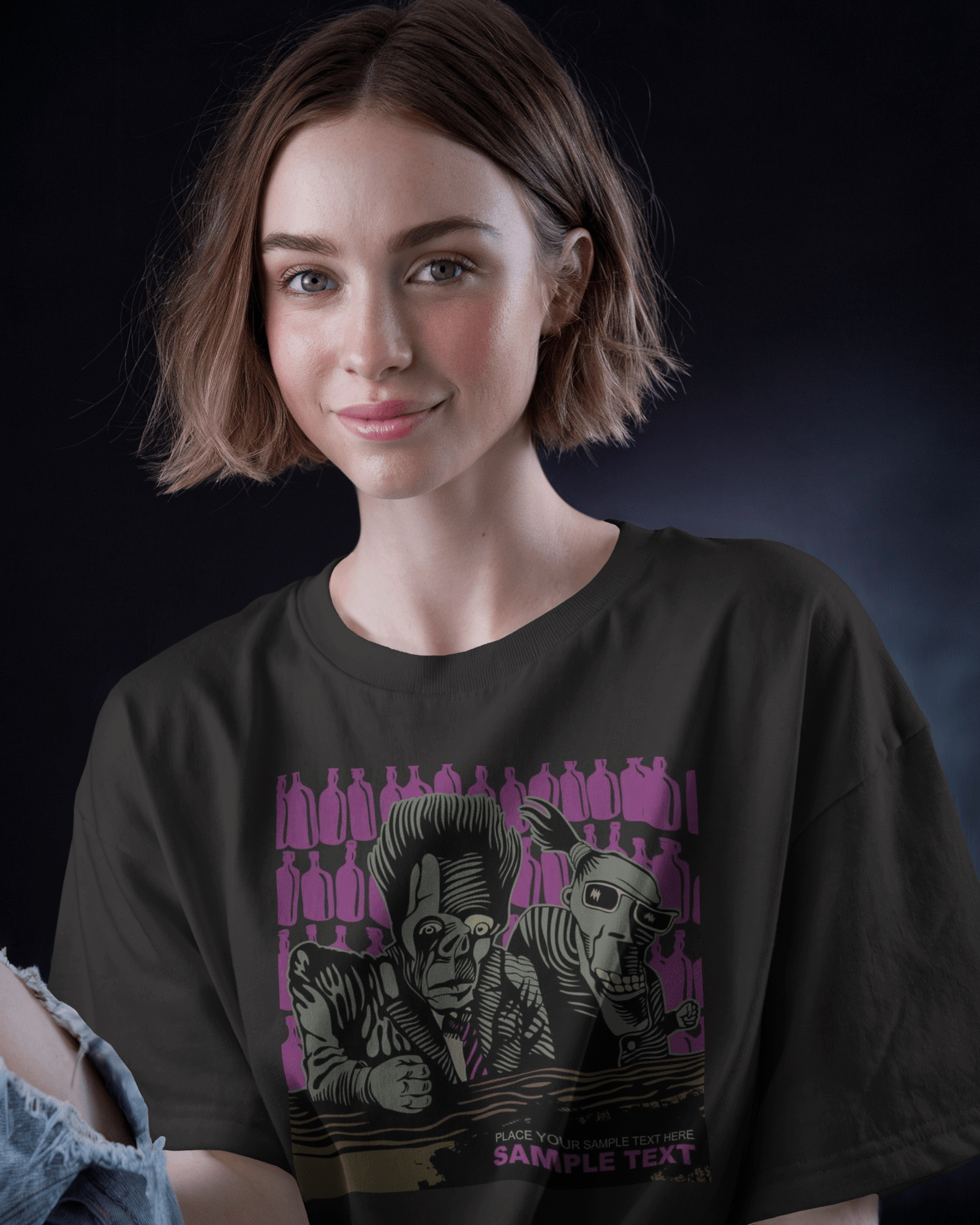 Premium Oversized Monster Duo Graphic T-Shirt - Limited Edition - YORD