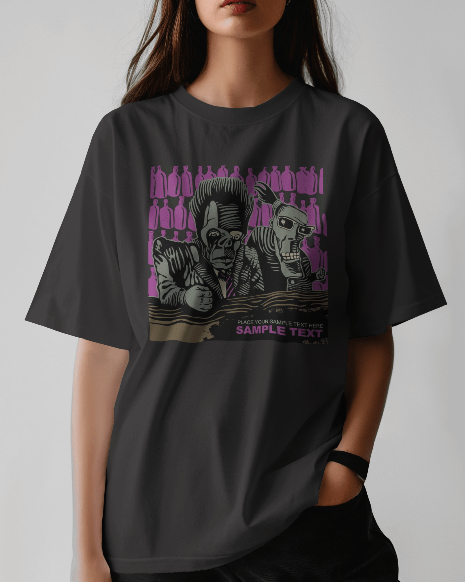 Premium Oversized Monster Duo Graphic T-Shirt - Limited Edition - YORD
