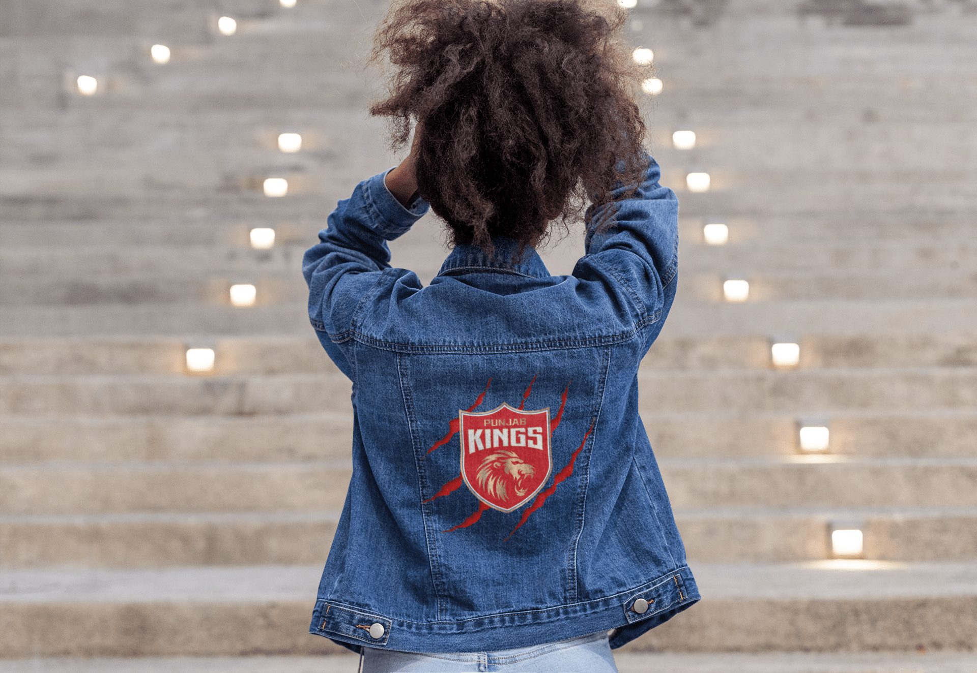 Premium Punjab Kings IPL Denim Jacket with Lion Crest Design - YORD