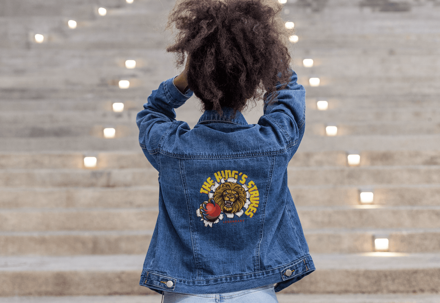 Premium RCB The Lion's Pride Embroidered Denim Jacket - YORD