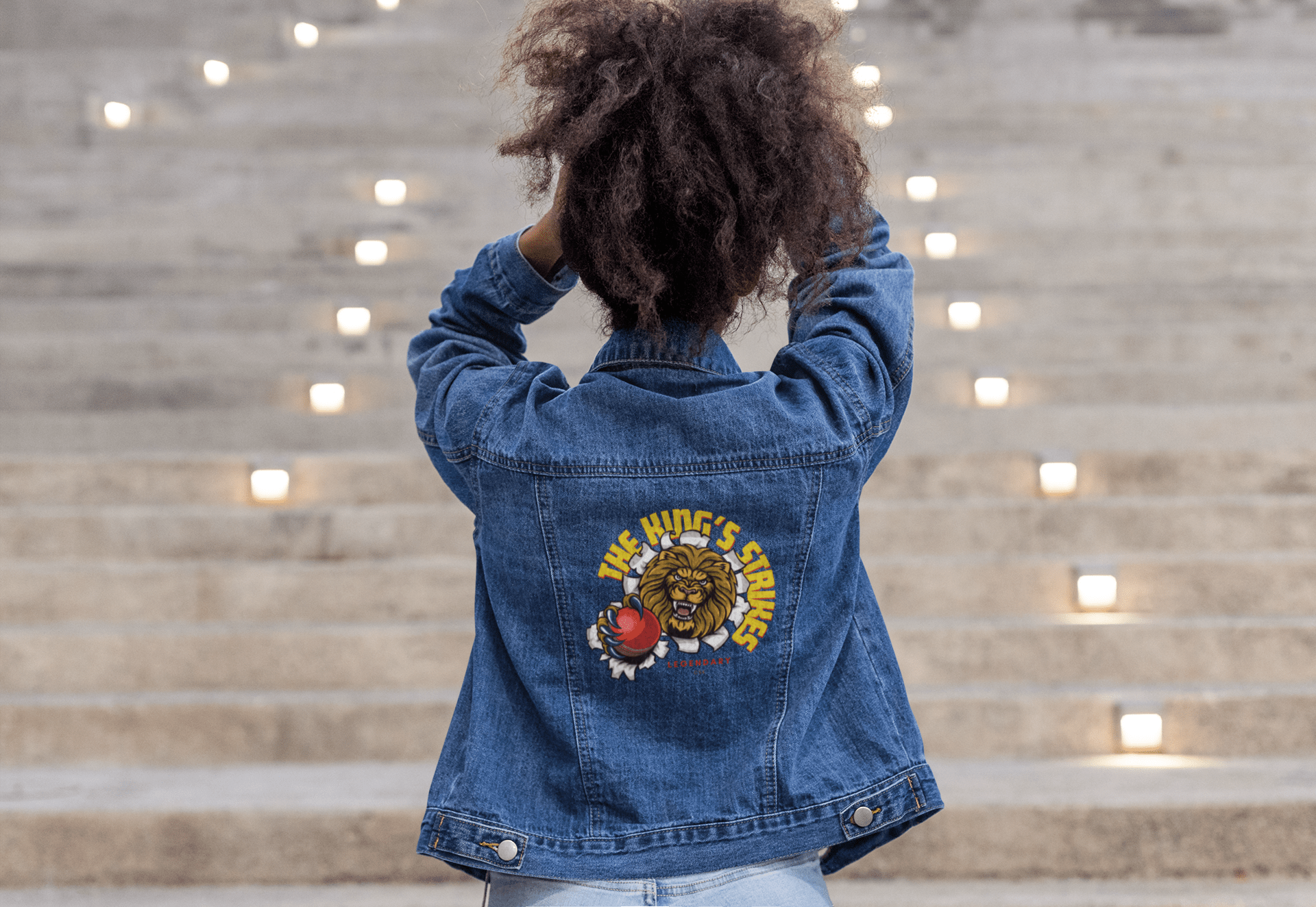 Premium RCB The Lion's Pride Embroidered Denim Jacket - YORD