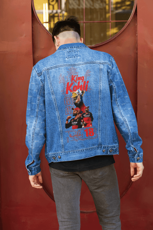 Premium RCB Virat Kohli King Denim Jacket - Limited Edition - YORD