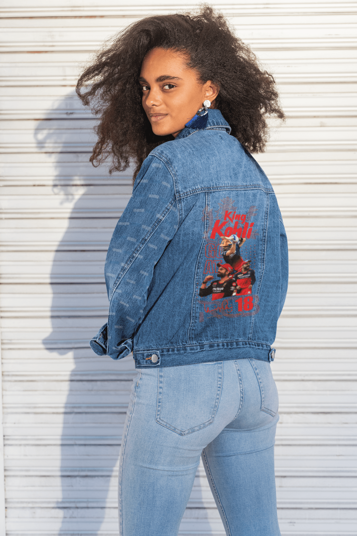 Premium RCB Virat Kohli King Denim Jacket - Limited Edition - YORD