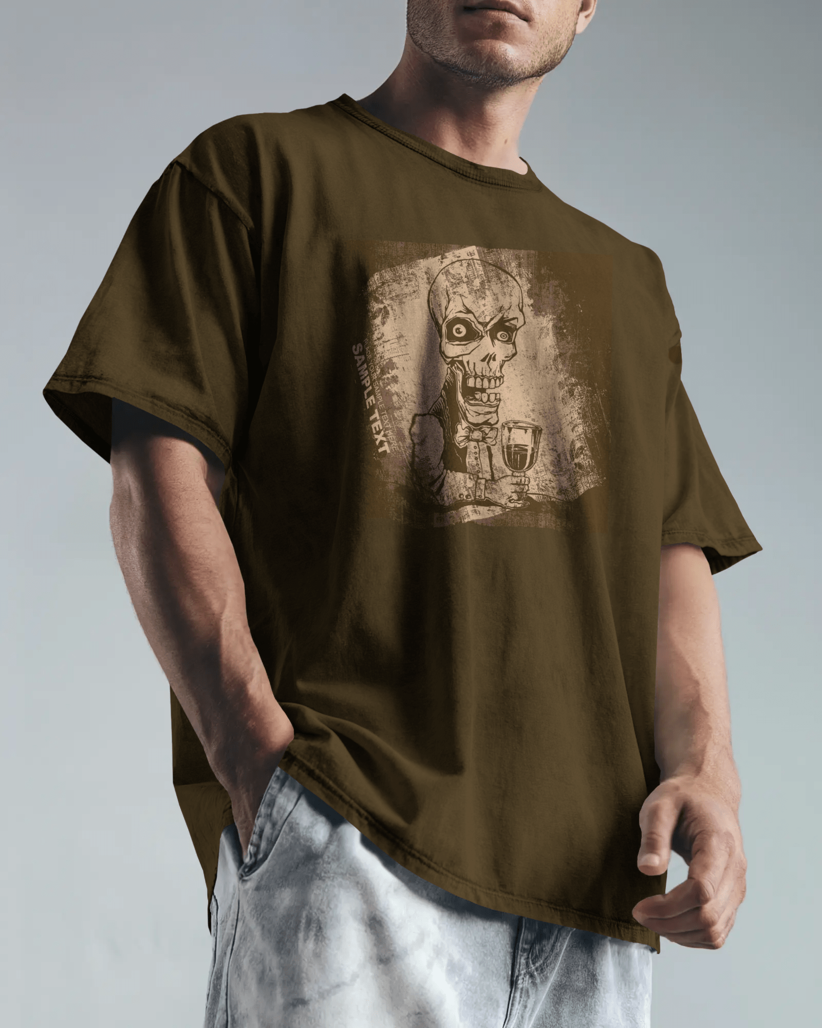 Premium Skeleton Waiter Oversized T-shirt | Limited Edition - YORD