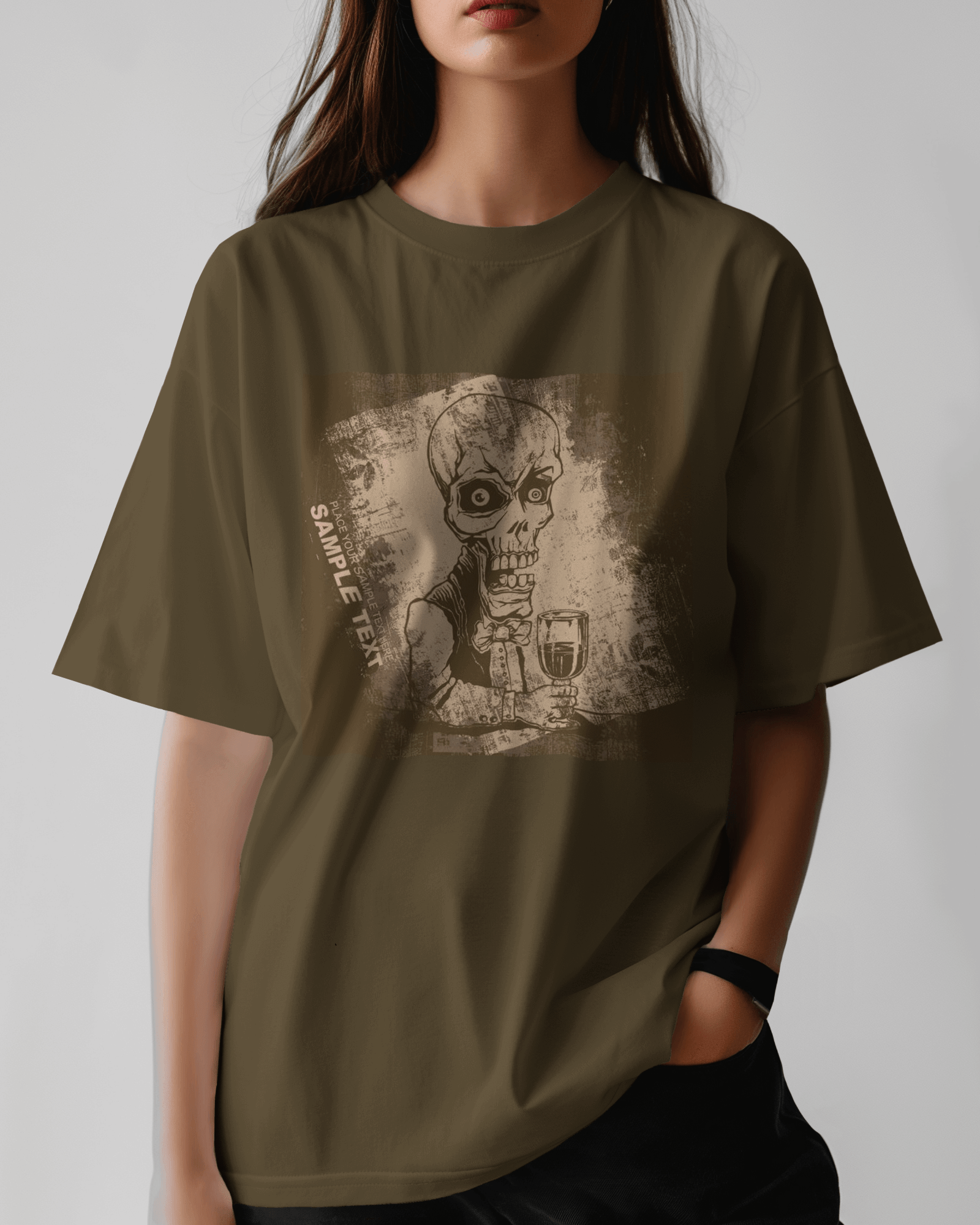 Premium Skeleton Waiter Oversized T-shirt | Limited Edition - YORD