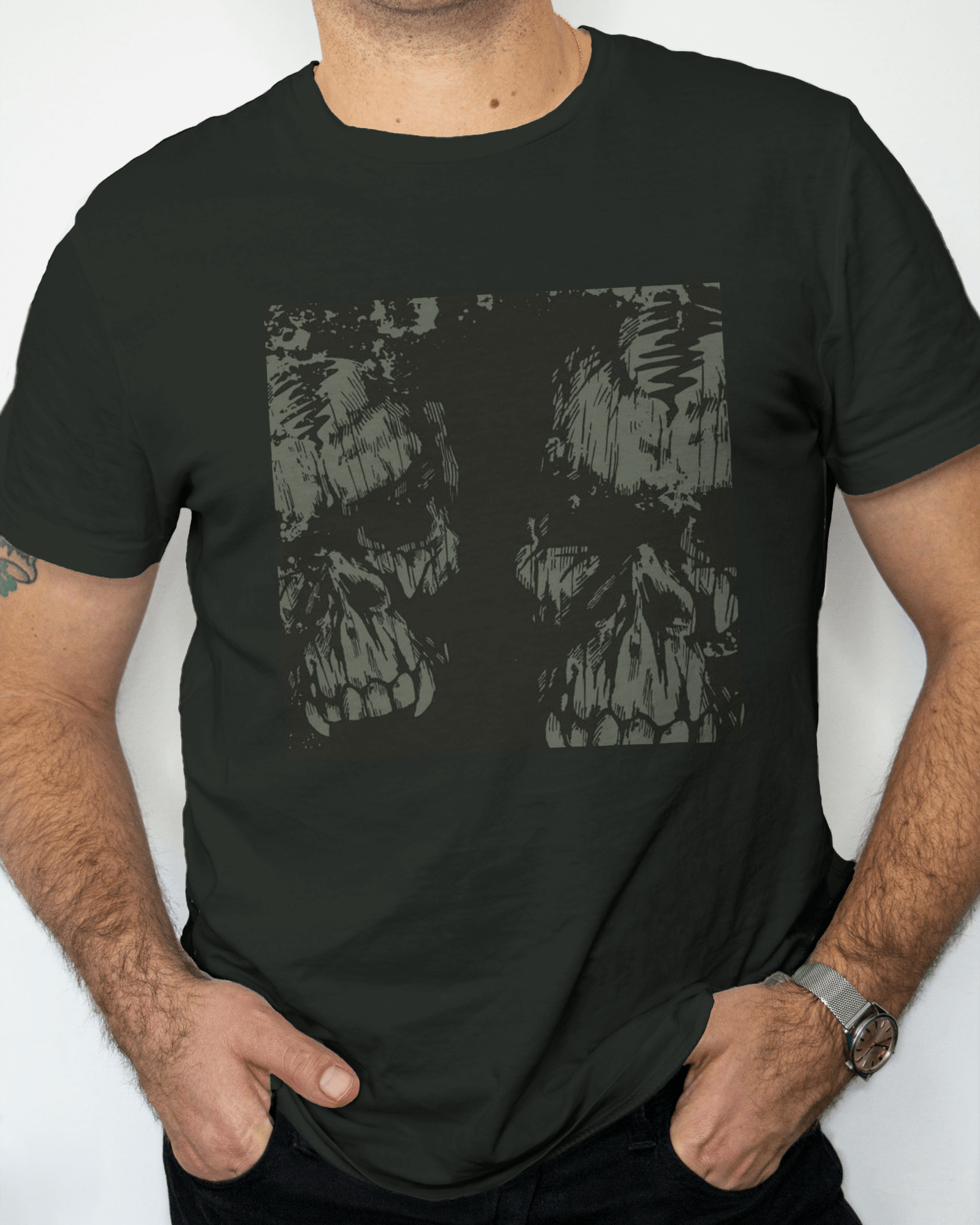 Premium Skull Illusion Graphic Dark T-shirt | Limited Edition - YORD